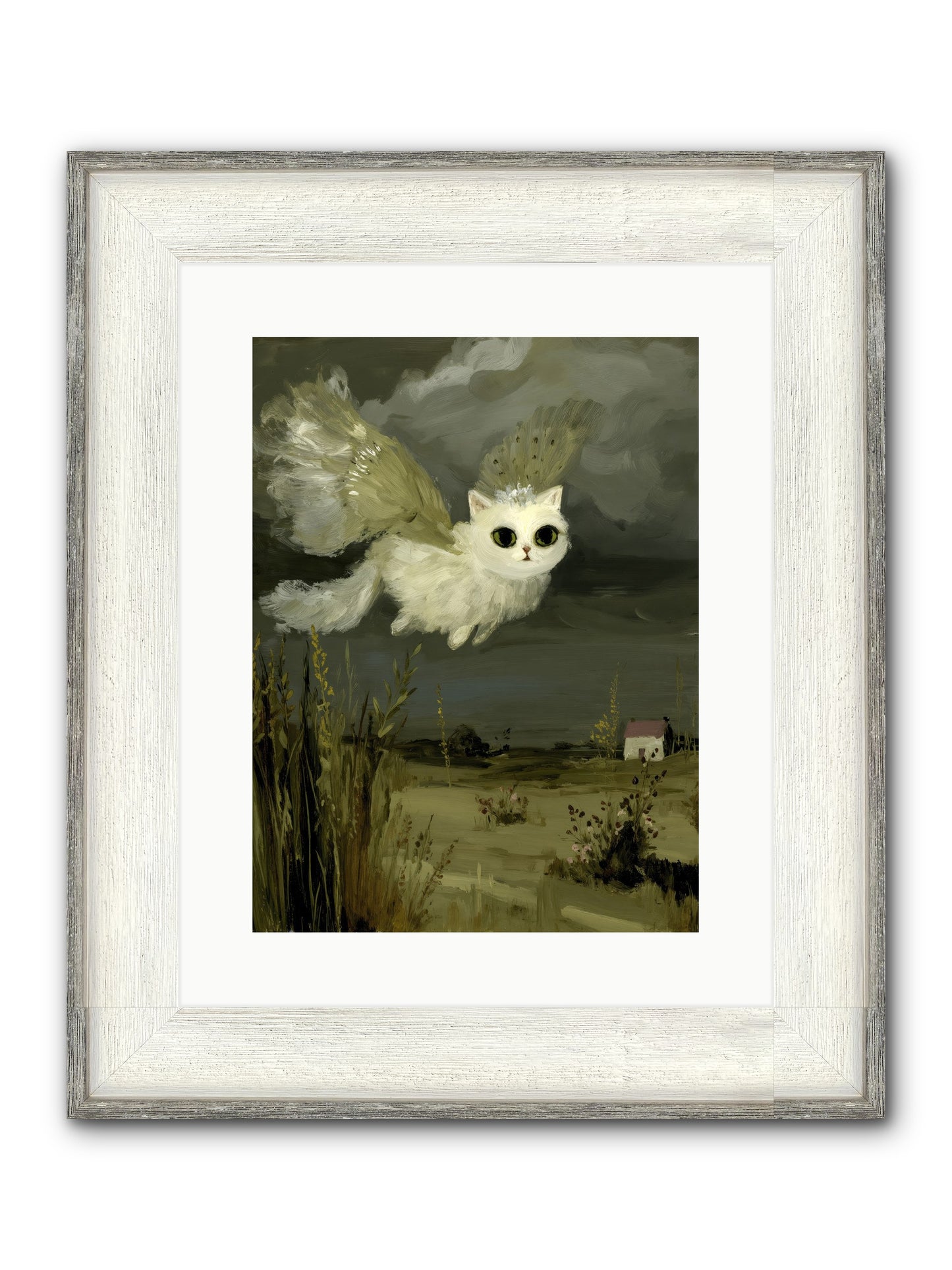 The Cat and the Canary’s Ballad Framed Print - Driftwood White 12x16