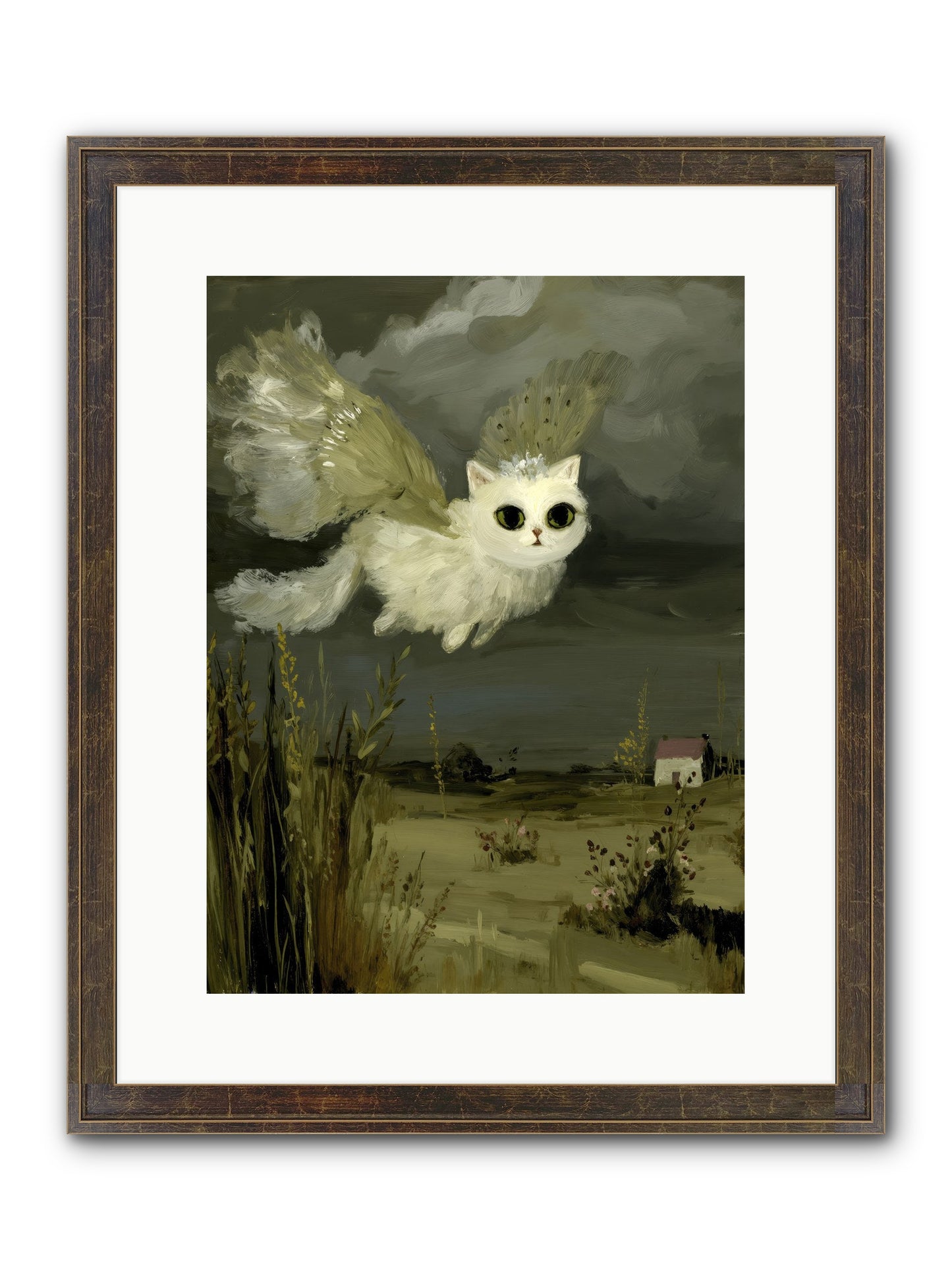 The Cat and the Canary’s Ballad Framed Print - Slimwoods Black/Gold 12x16