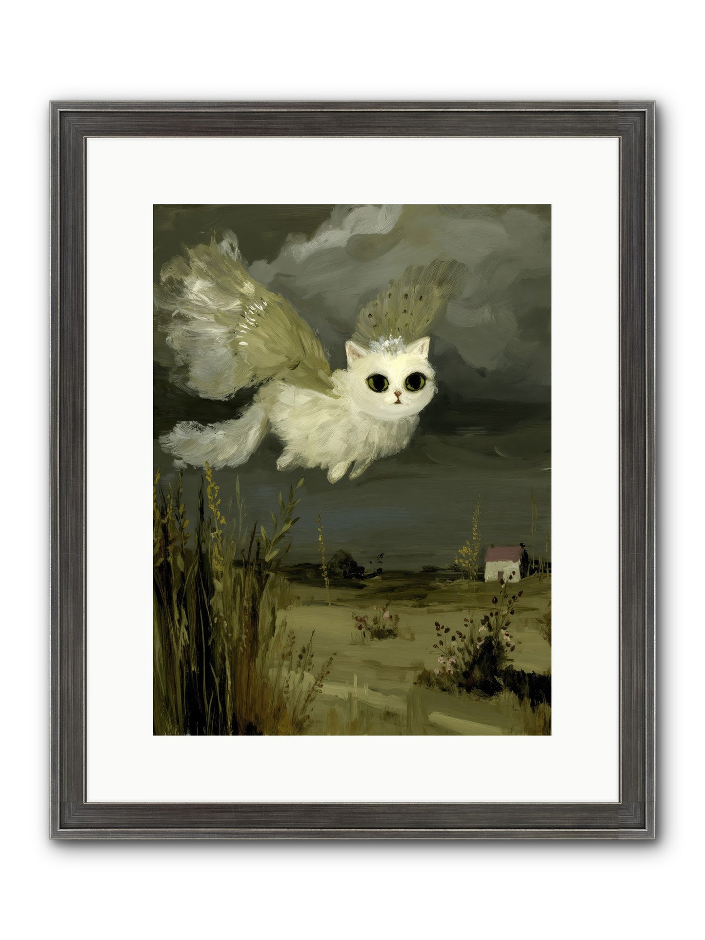 The Cat and the Canary’s Ballad Framed Print - Slimwoods Black/Silver 12x16