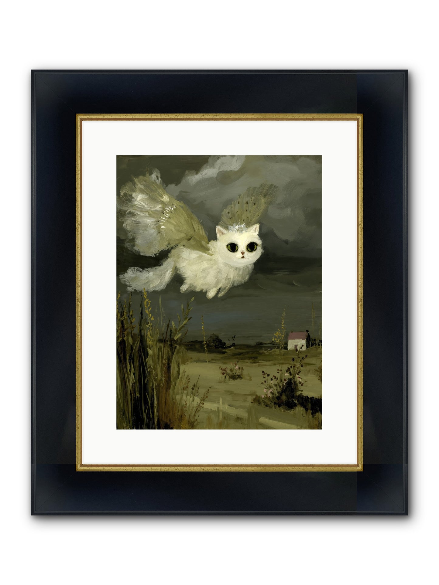 The Cat and the Canary’s Ballad Framed Print - Wide Black w/Gold 12x16