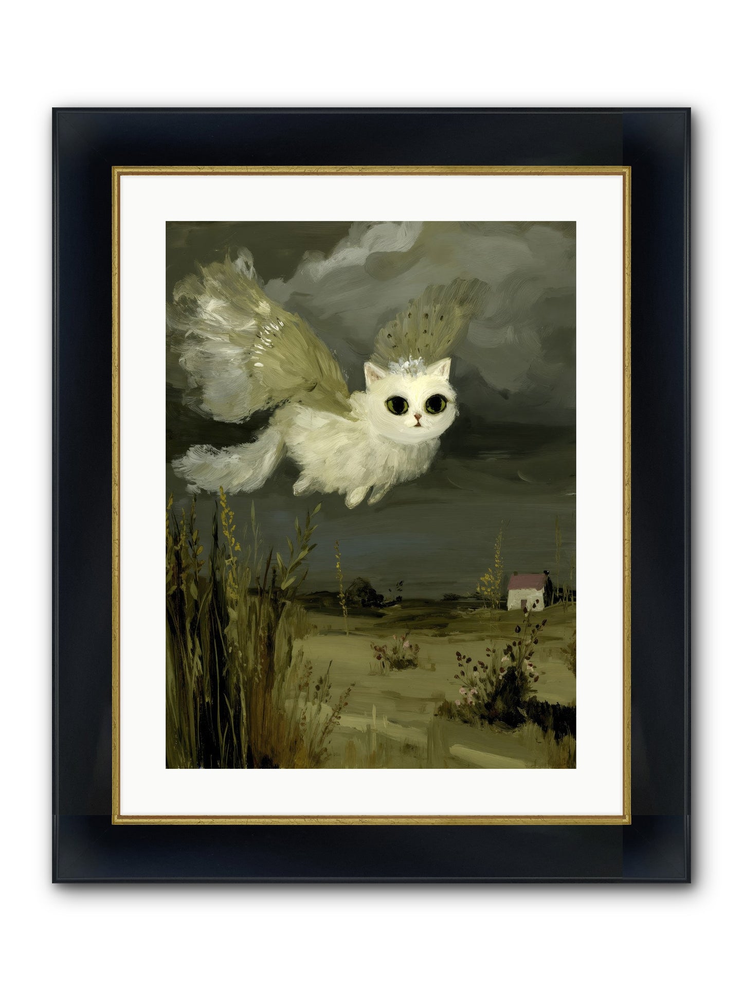 The Cat and the Canary’s Ballad Framed Print - Wide Black w/Gold 18x24