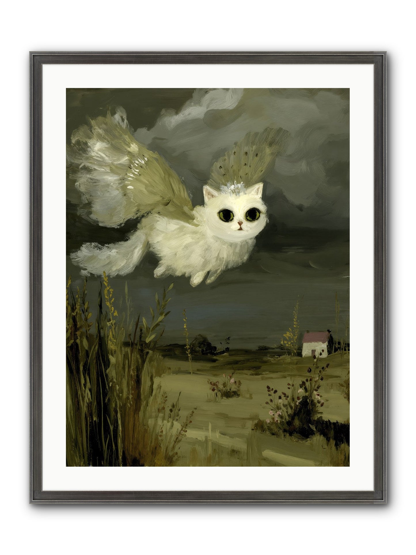 The Cat and the Canary’s Ballad Framed Print - Slimwoods Black/Silver 24x32