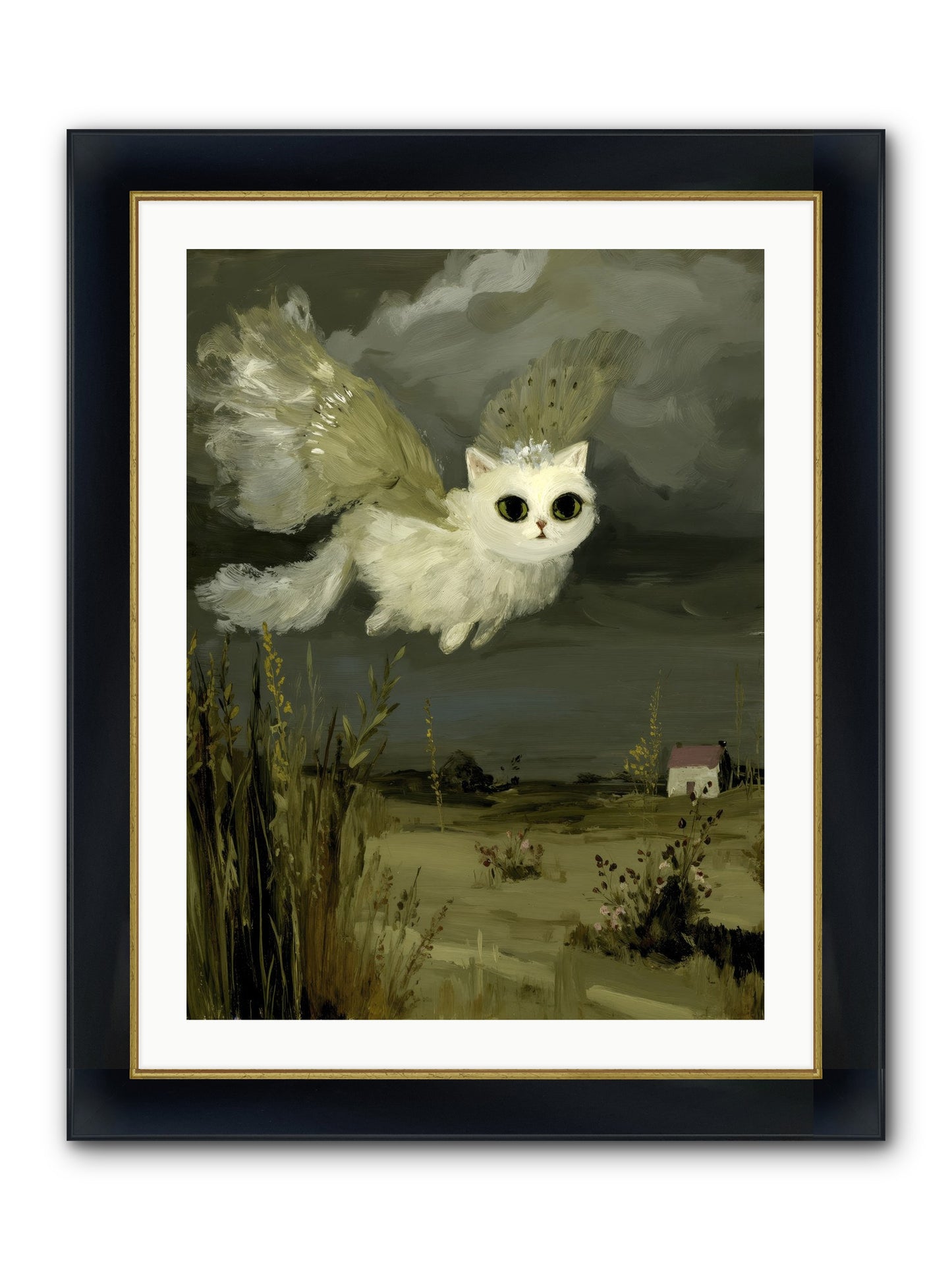 The Cat and the Canary’s Ballad Framed Print - Wide Black w/Gold 24x32