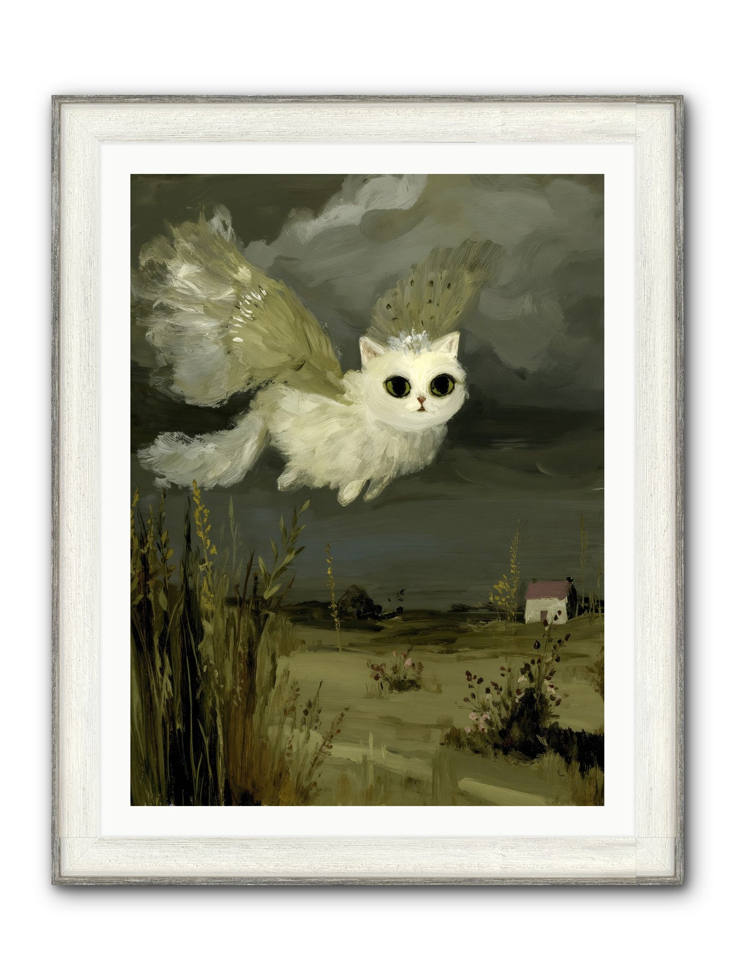 The Cat and the Canary’s Ballad Framed Print - Driftwood White 30x40