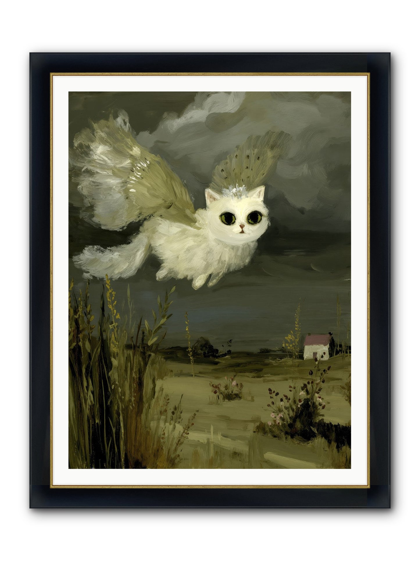 The Cat and the Canary’s Ballad Framed Print - Wide Black w/Gold 36x48