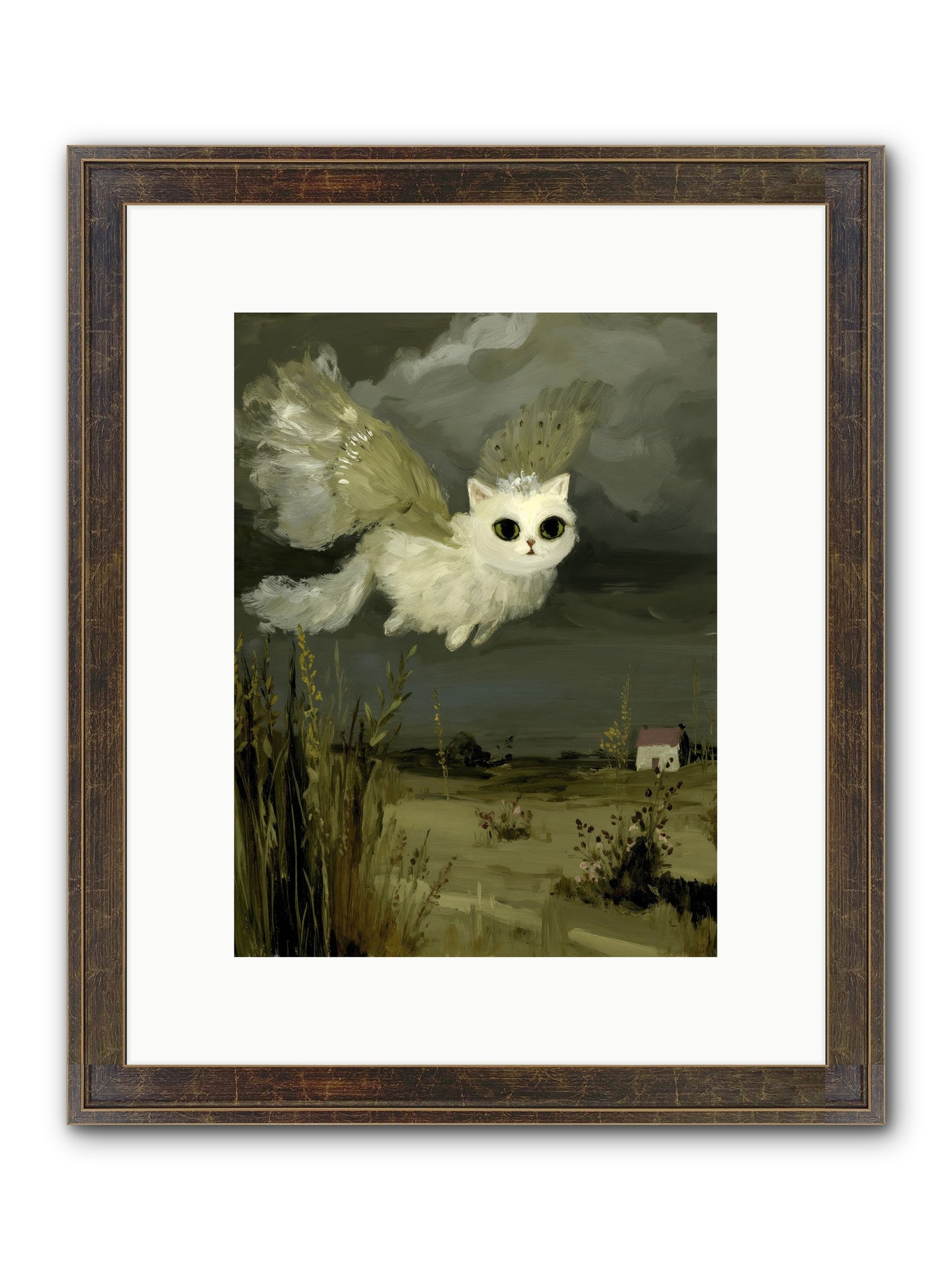 The Cat and the Canary’s Ballad Framed Print - Slimwoods Black/Gold 9x12