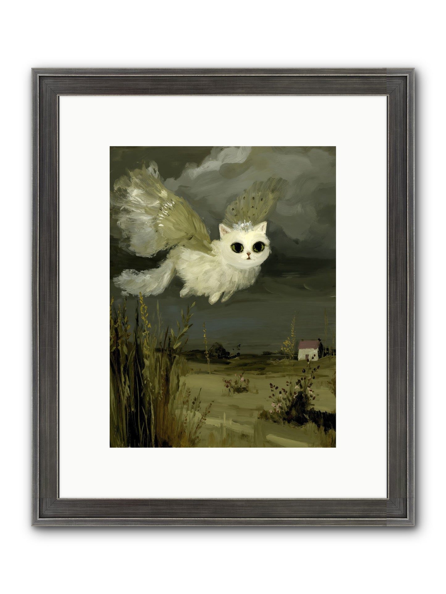 The Cat and the Canary’s Ballad Framed Print - Slimwoods Black/Silver 9x12
