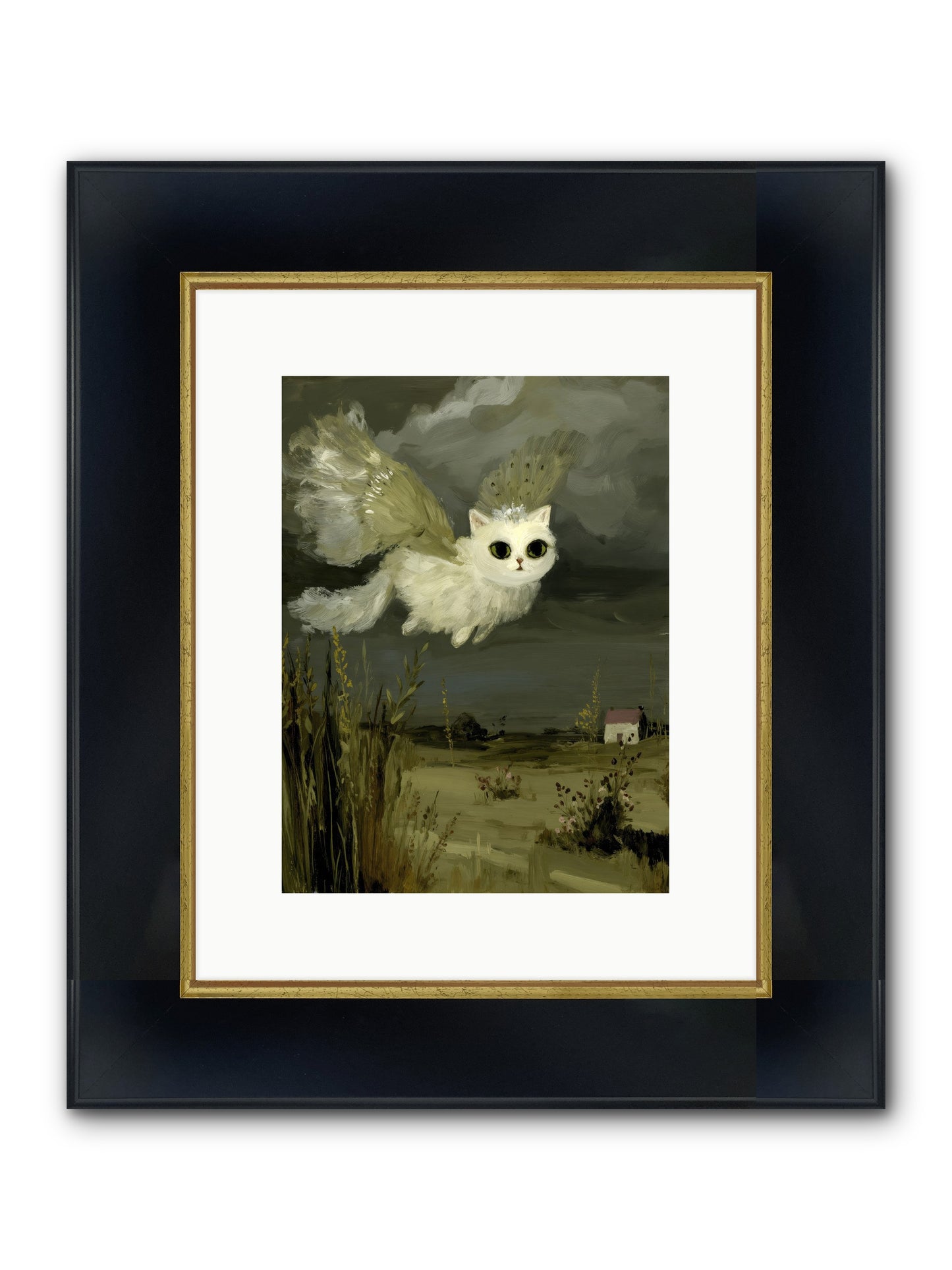 The Cat and the Canary’s Ballad Framed Print - Wide Black w/Gold 9x12