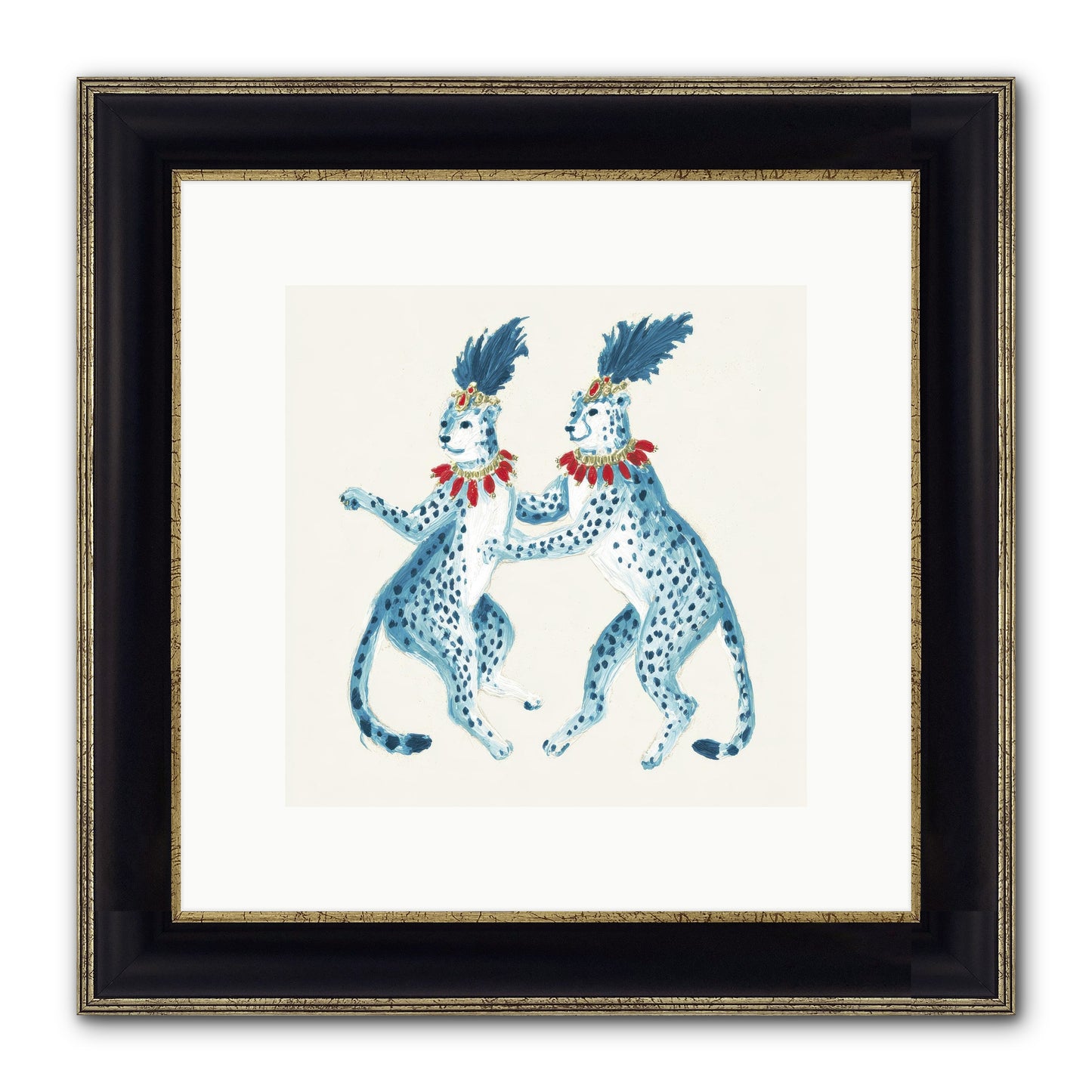The Cats Who Loved Stationery Framed Print - Black & Gold 10x10