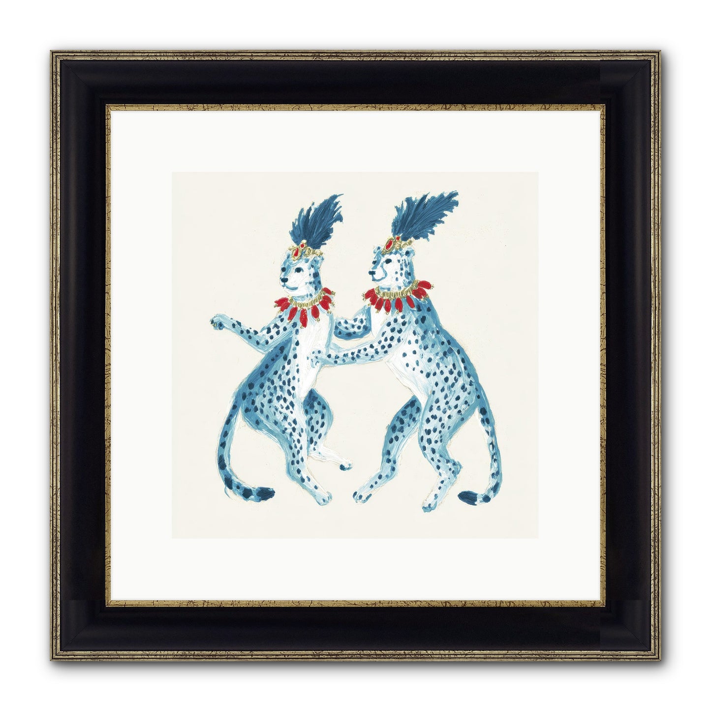 The Cats Who Loved Stationery Framed Print - Black & Gold 12x12