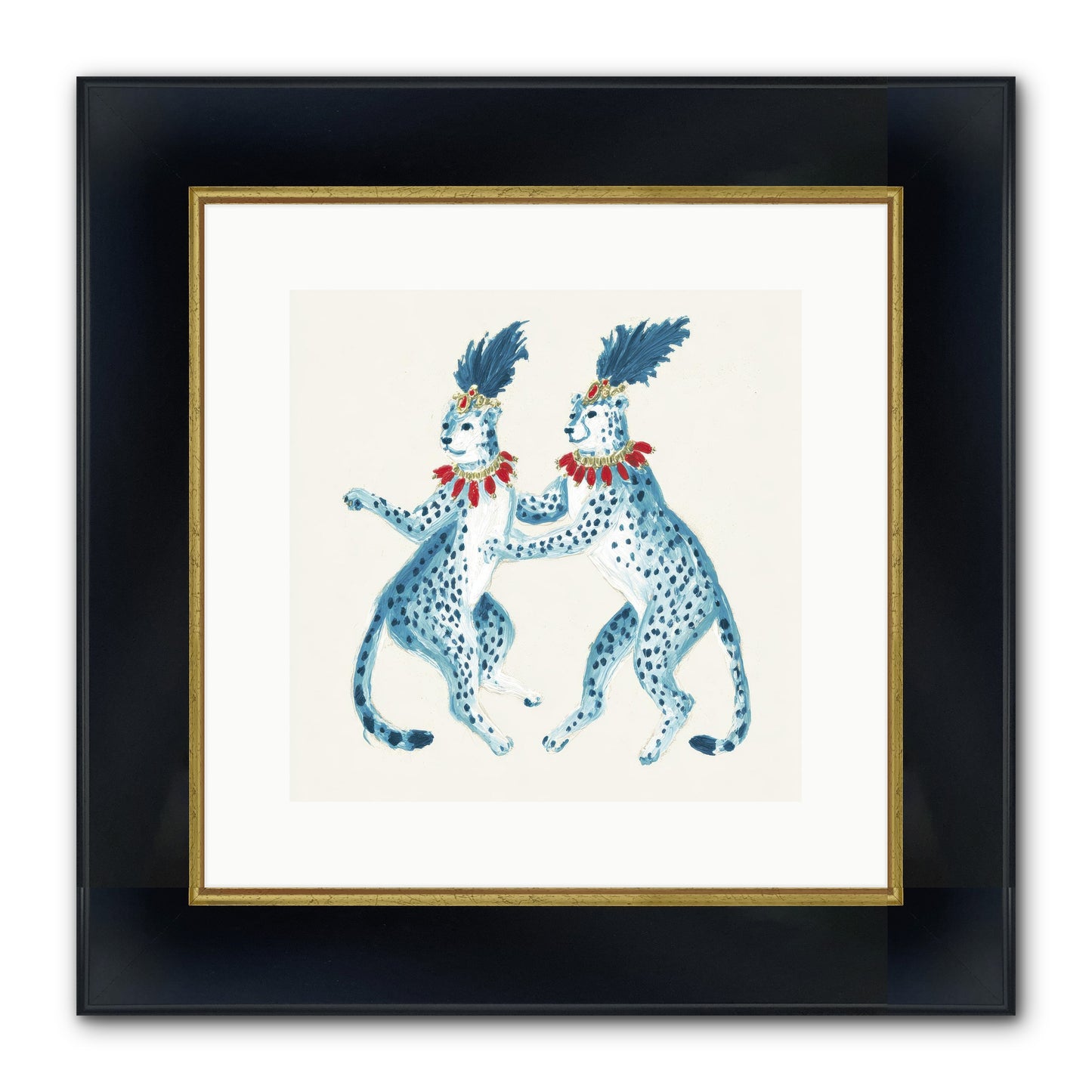 The Cats Who Loved Stationery Framed Print - Wide Black w/Gold 12x12