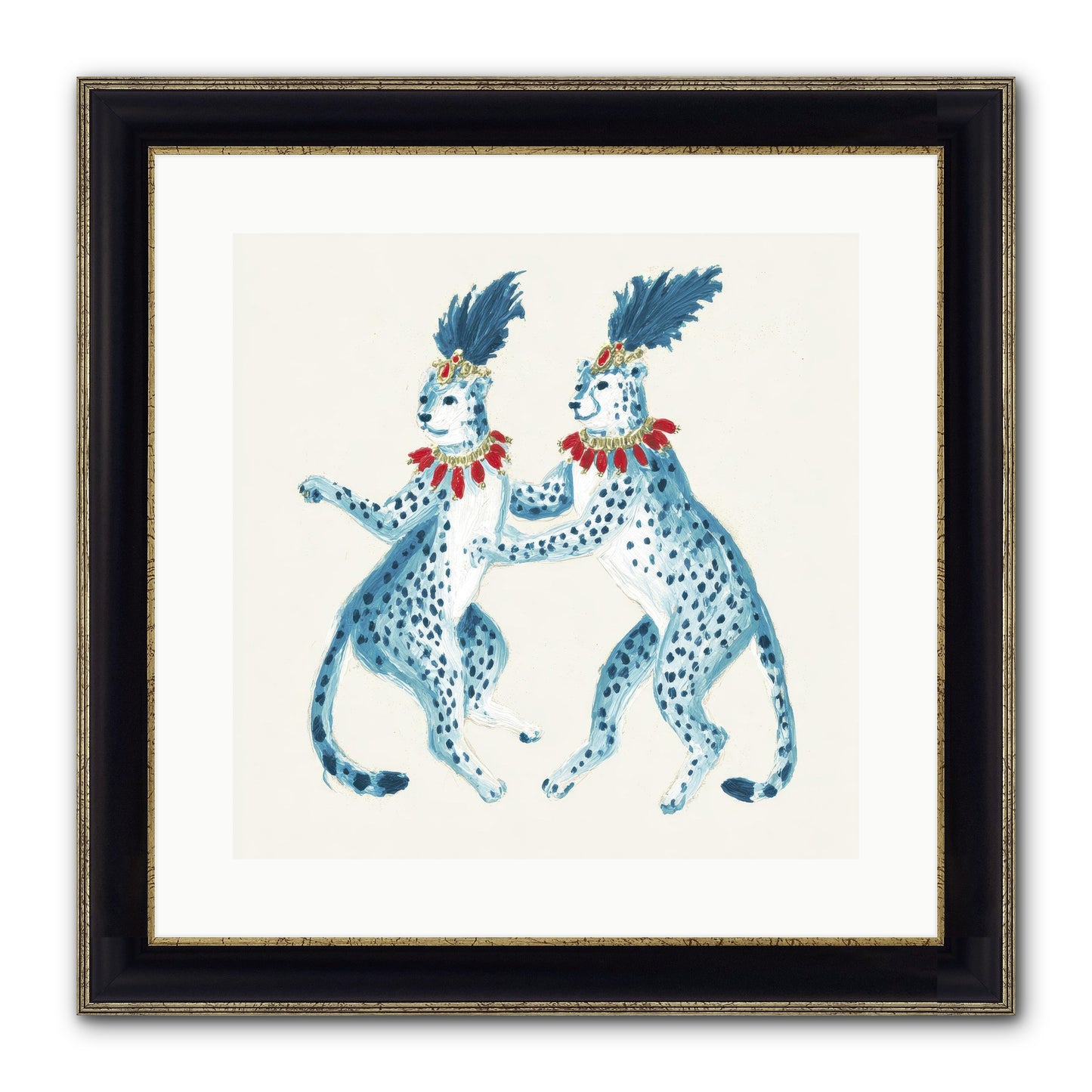 The Cats Who Loved Stationery Framed Print - Black & Gold 16x16