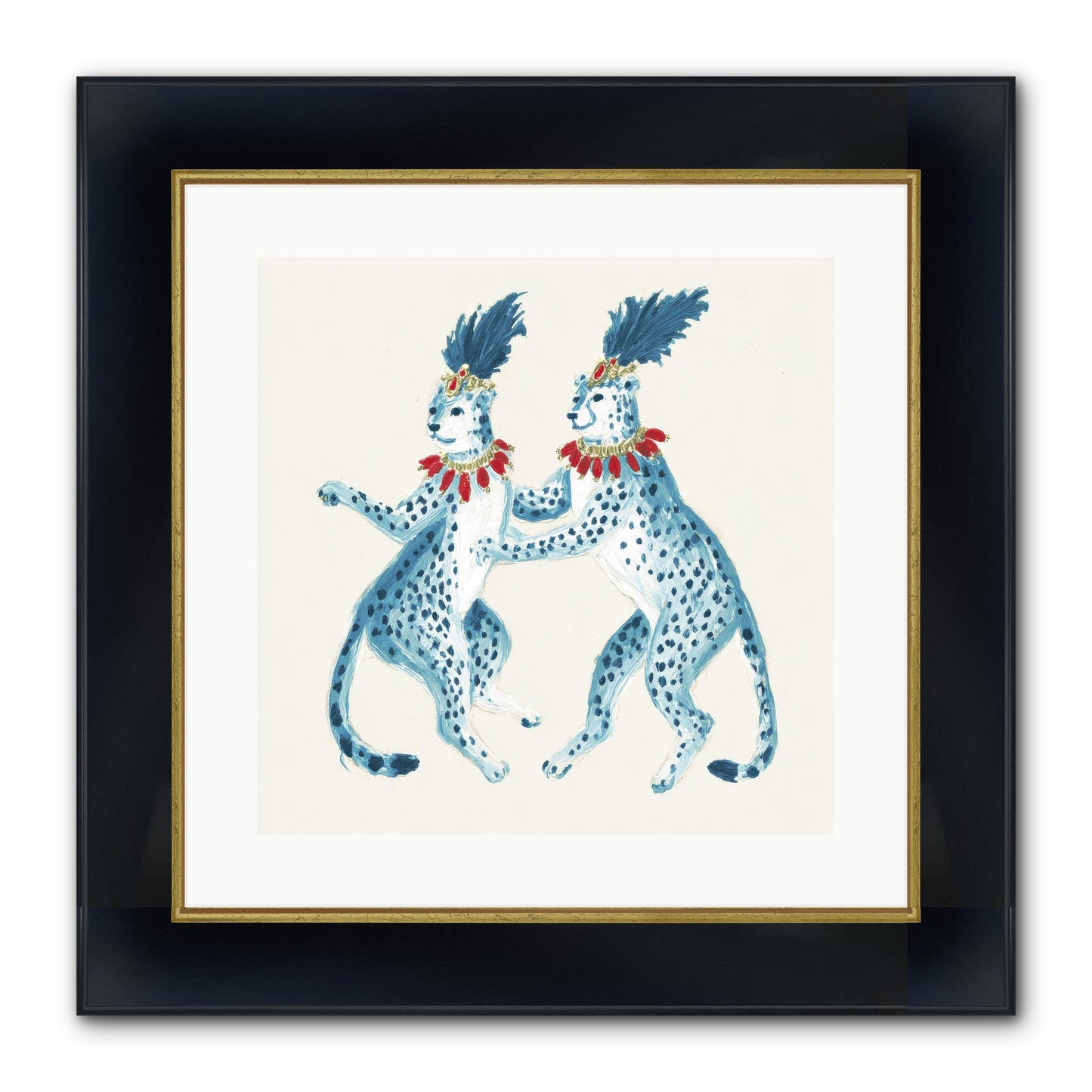 The Cats Who Loved Stationery Framed Print - Wide Black w/Gold 16x16
