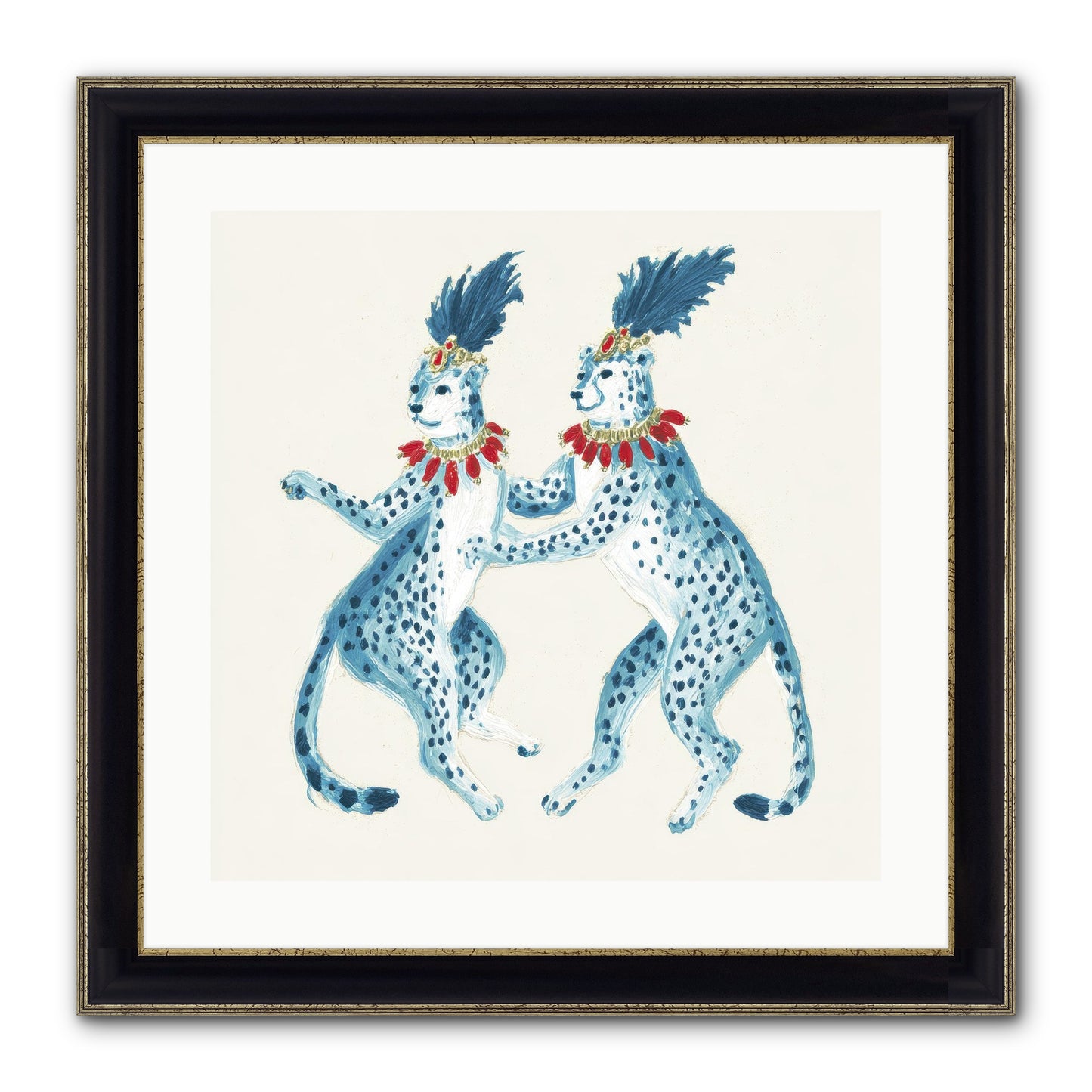 The Cats Who Loved Stationery Framed Print - Black & Gold 20x20