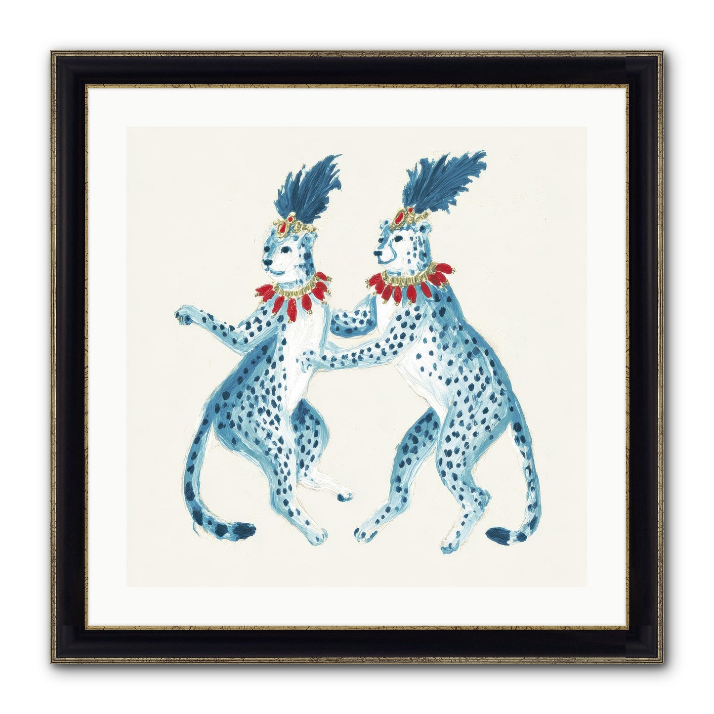 The Cats Who Loved Stationery Framed Print - Black & Gold 24x24