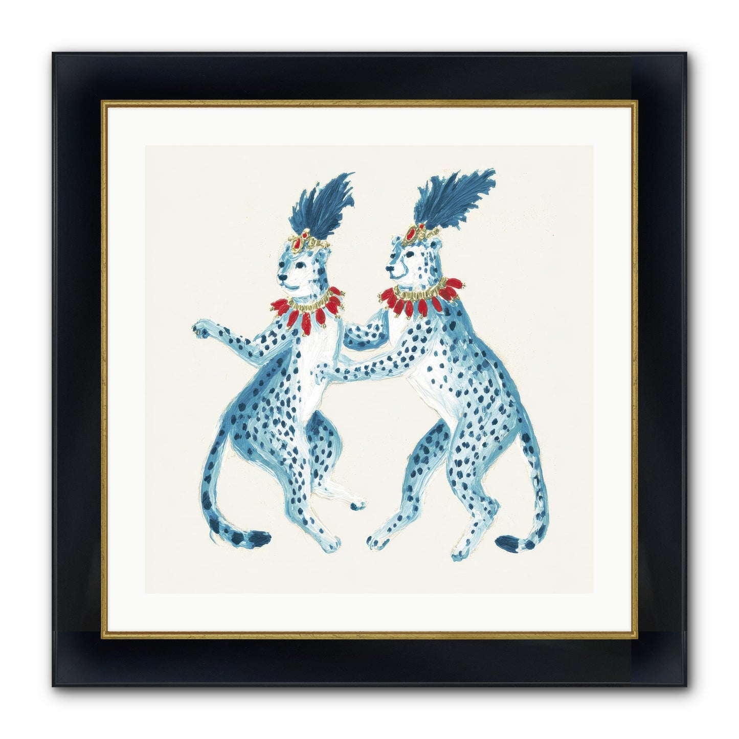 The Cats Who Loved Stationery Framed Print - Wide Black w/Gold 24x24