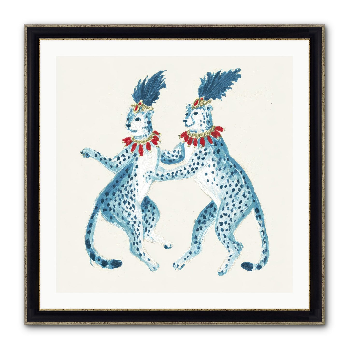 The Cats Who Loved Stationery Framed Print - Black & Gold 30x30