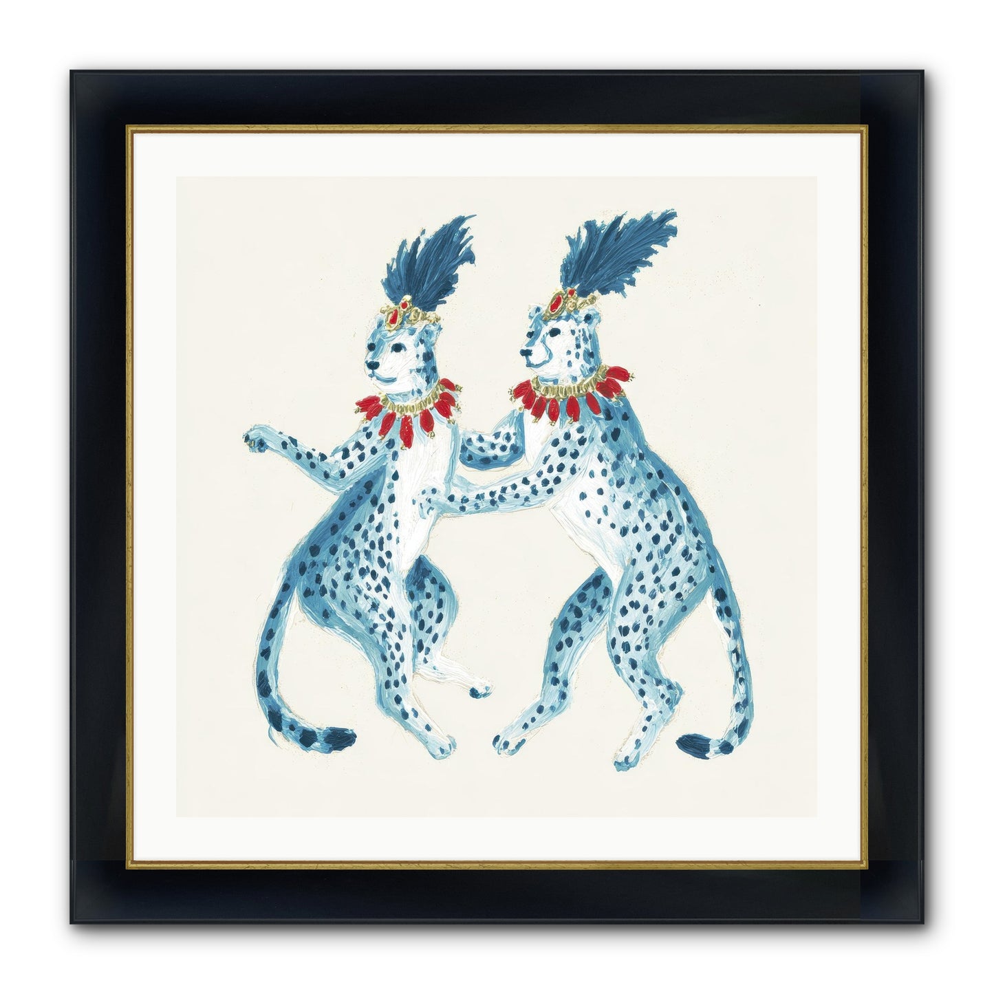 The Cats Who Loved Stationery Framed Print - Wide Black w/Gold 30x30