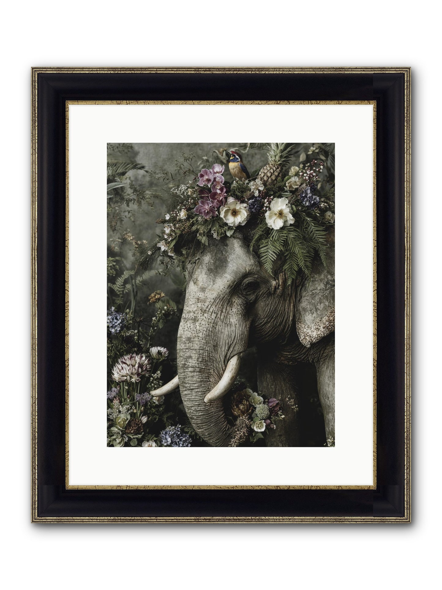 The Celestial Portrait Framed Print - Black & Gold 12x16