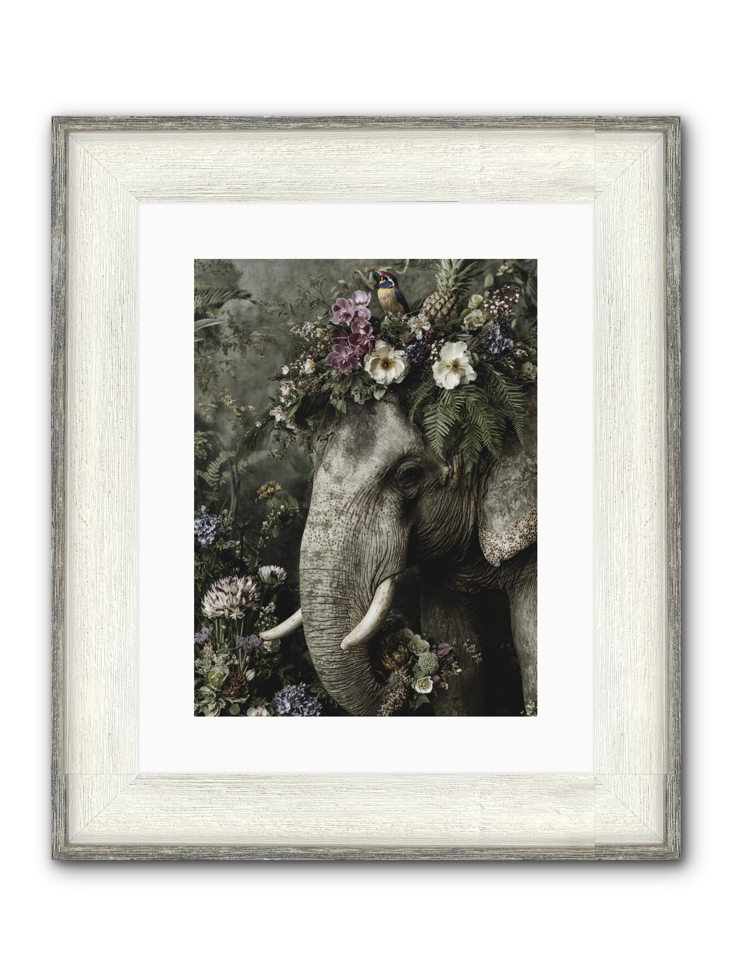 The Celestial Portrait Framed Print - Driftwood White 12x16
