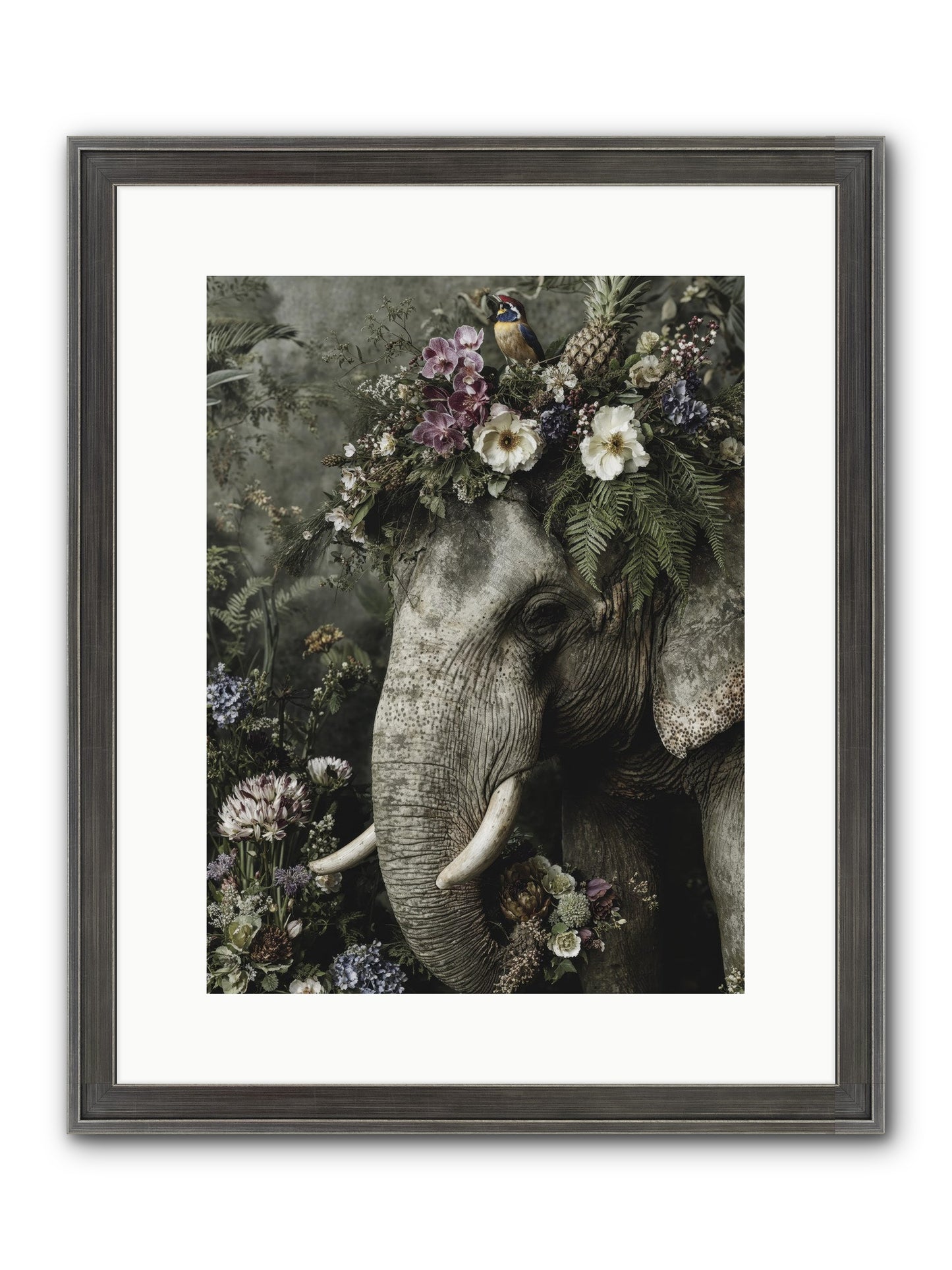 The Celestial Portrait Framed Print - Slimwoods Black/Silver 12x16