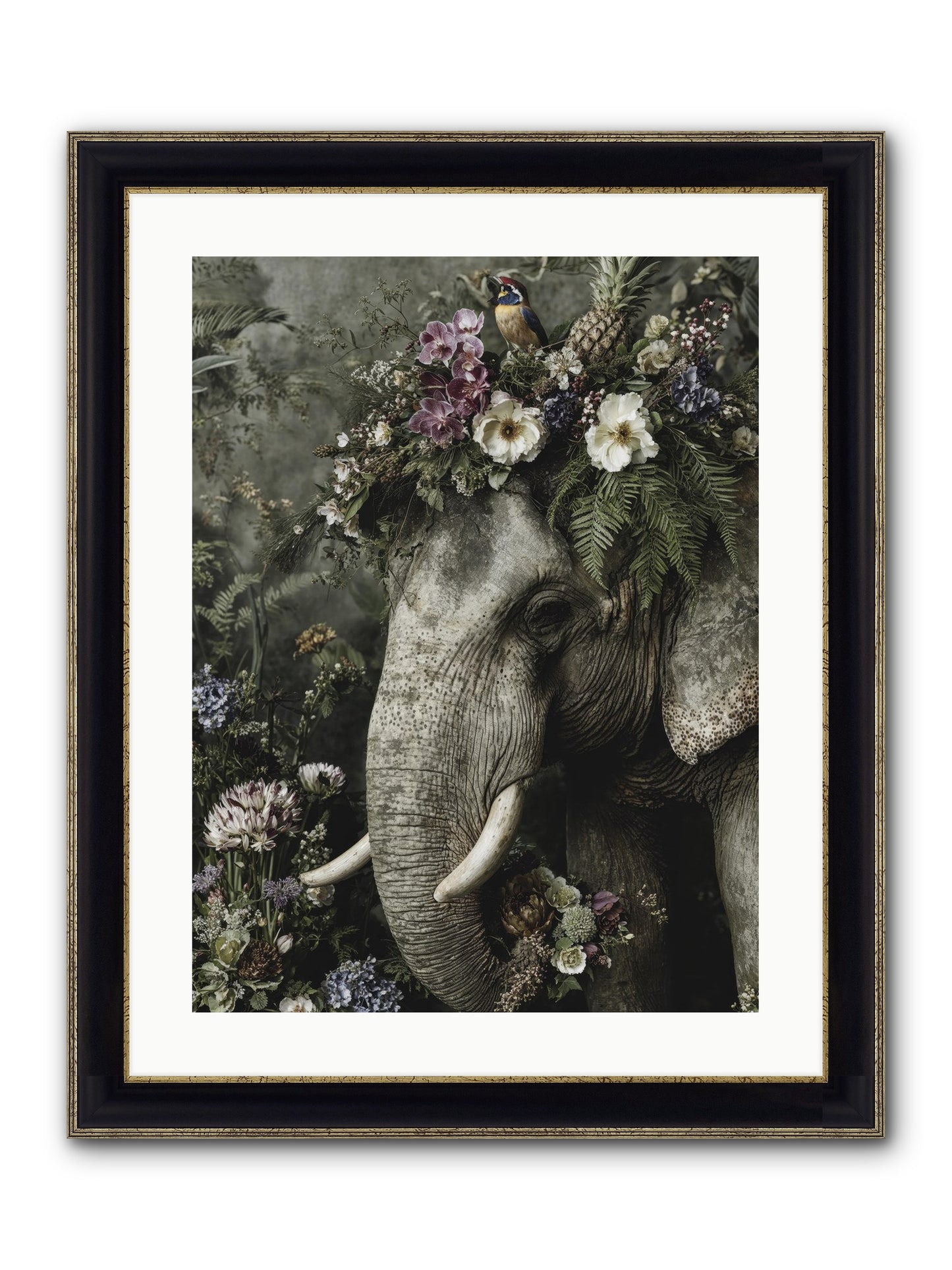 The Celestial Portrait Framed Print - Black & Gold 18x24