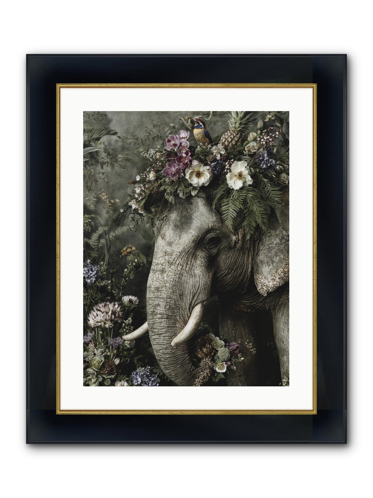 The Celestial Portrait Framed Print - Wide Black w/Gold 18x24