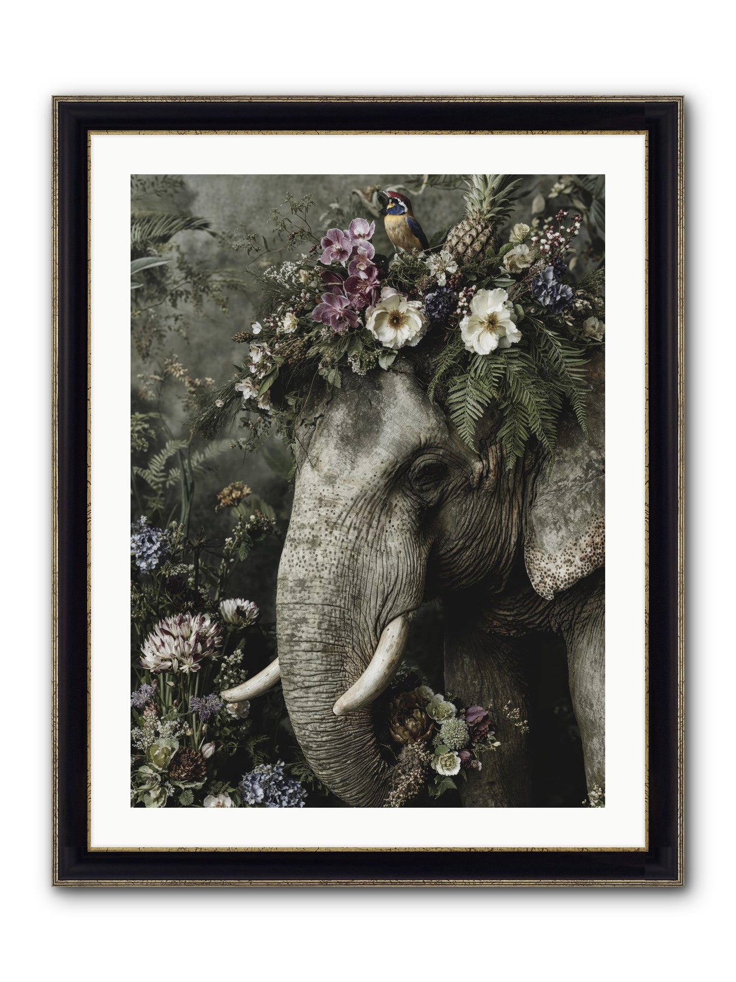 The Celestial Portrait Framed Print - Black & Gold 24x32