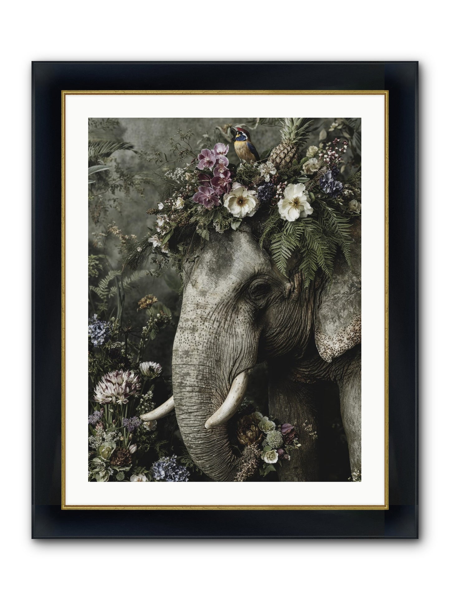The Celestial Portrait Framed Print - Wide Black w/Gold 24x32