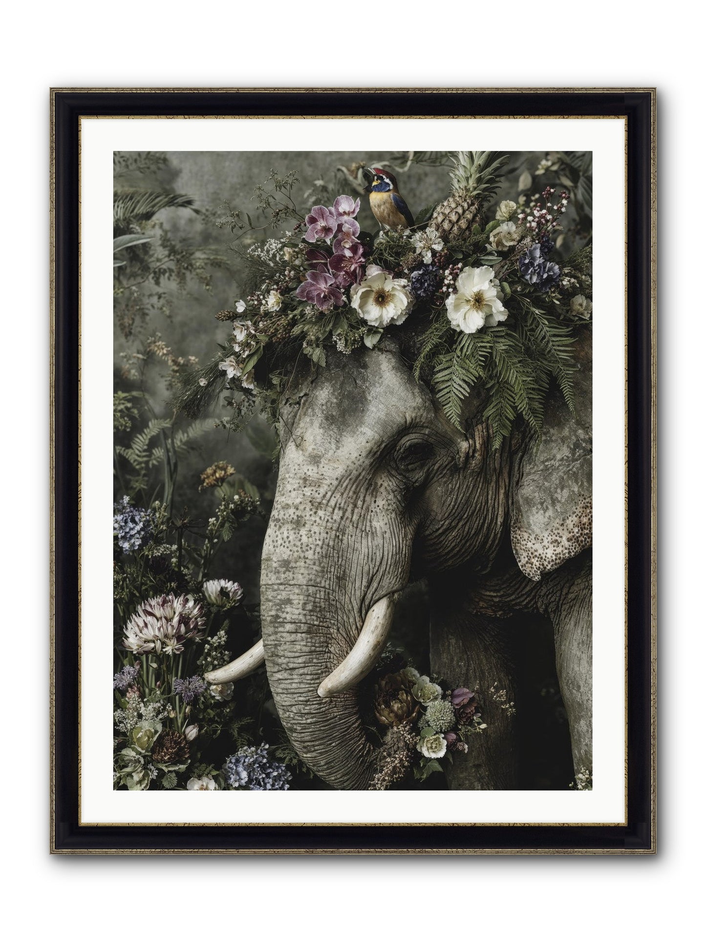 The Celestial Portrait Framed Print - Black & Gold 30x40