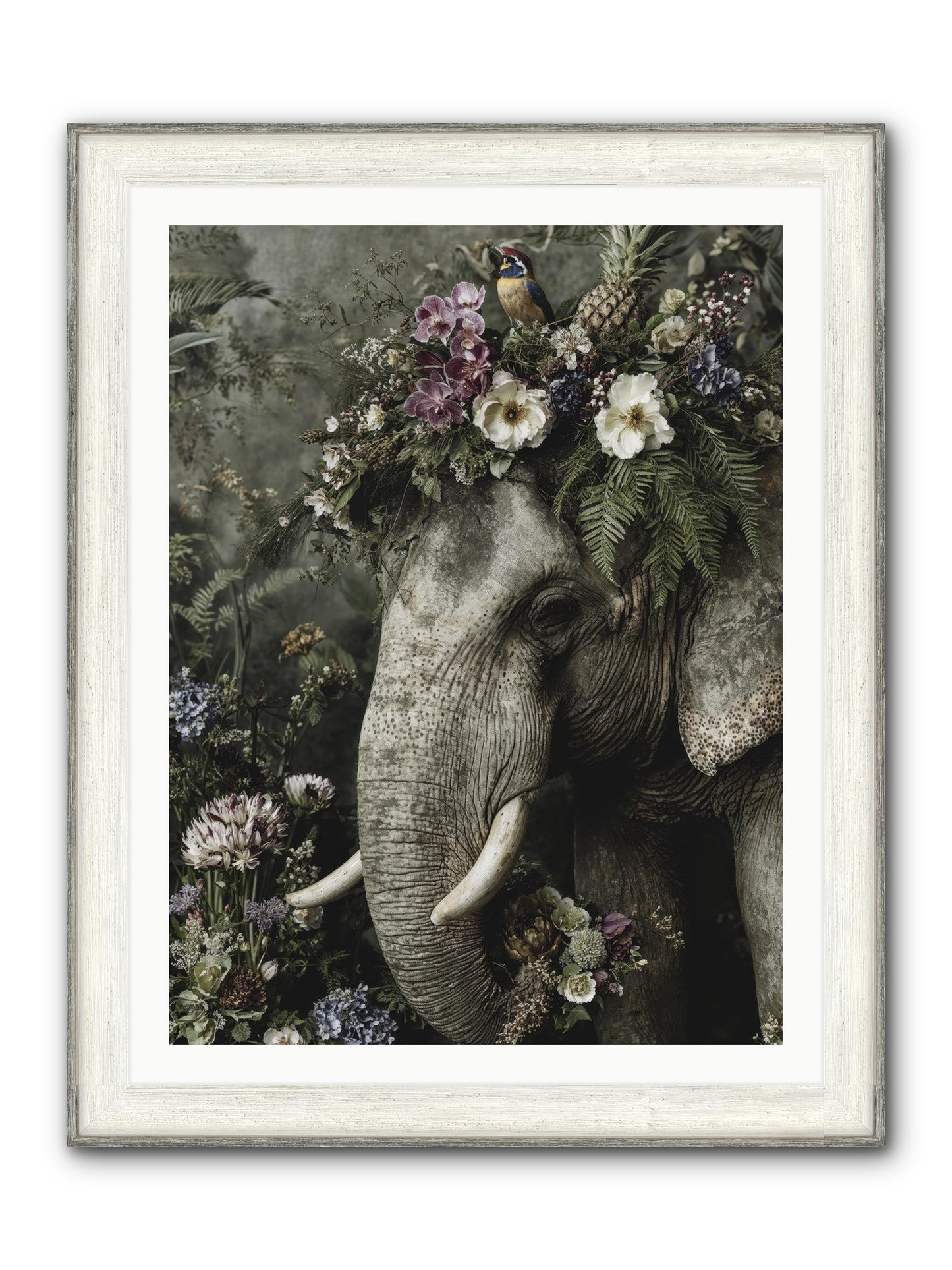The Celestial Portrait Framed Print - Driftwood White 30x40