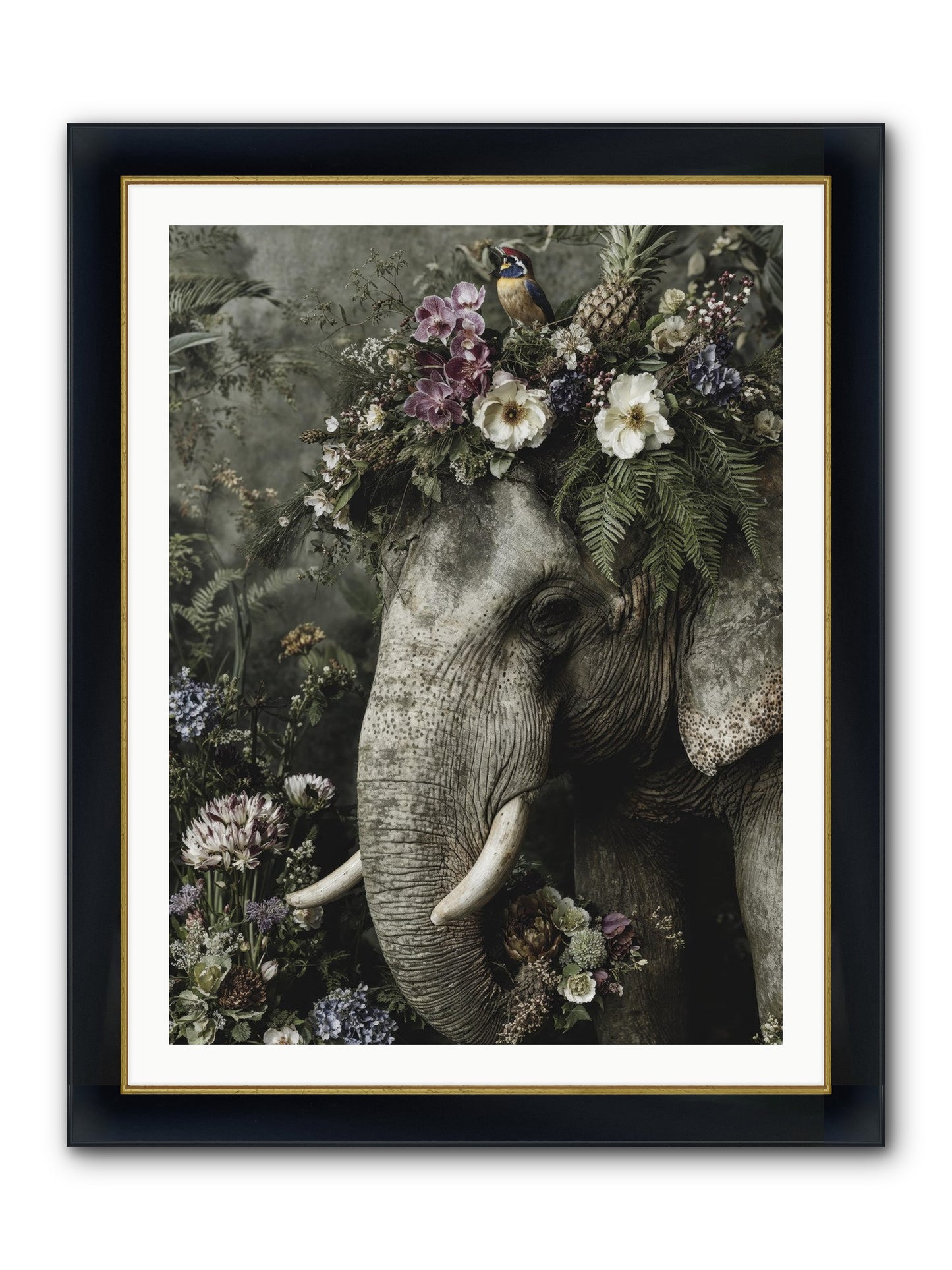The Celestial Portrait Framed Print - Wide Black w/Gold 30x40
