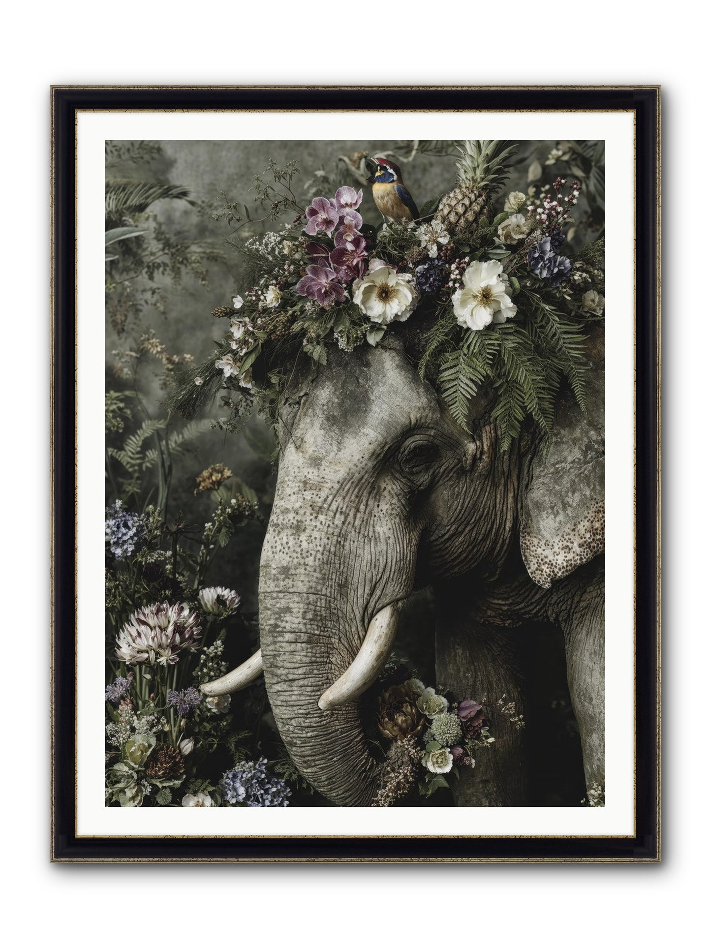 The Celestial Portrait Framed Print - Black & Gold 36x48
