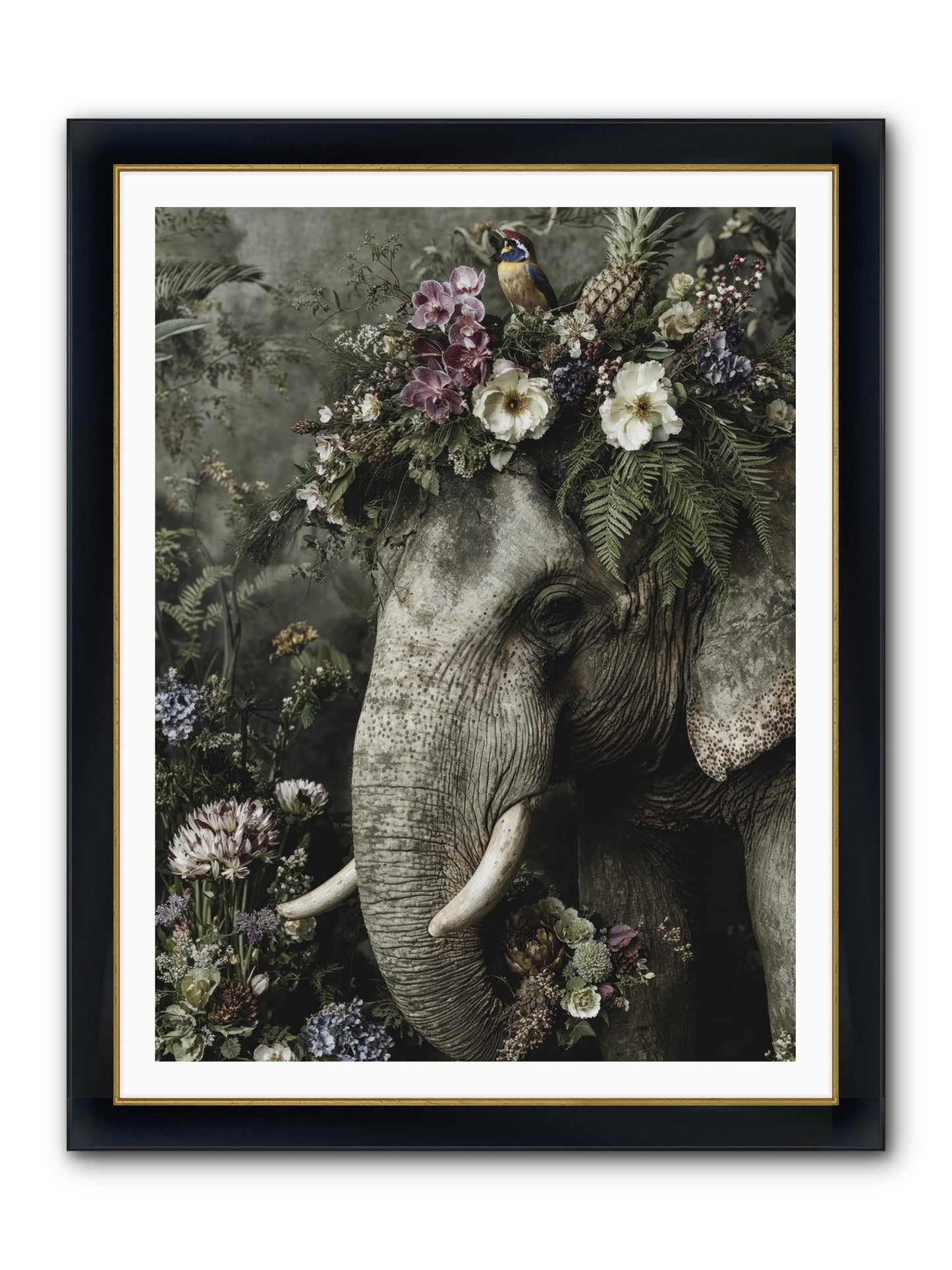 The Celestial Portrait Framed Print - Wide Black w/Gold 36x48
