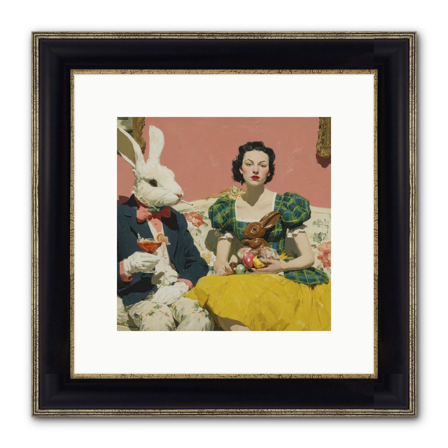 The Club Of Slight Excess Framed Print - Black & Gold 10x10