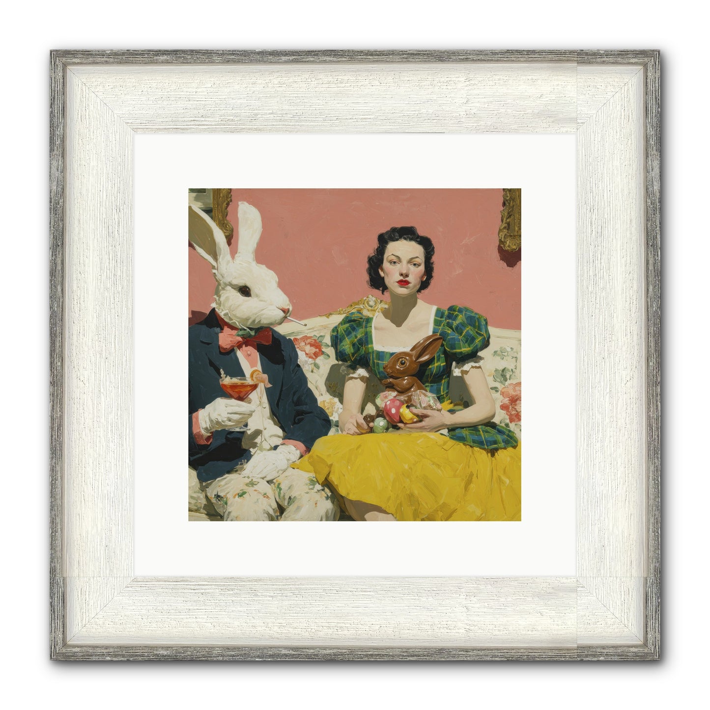 The Club Of Slight Excess Framed Print - Driftwood White 12x12
