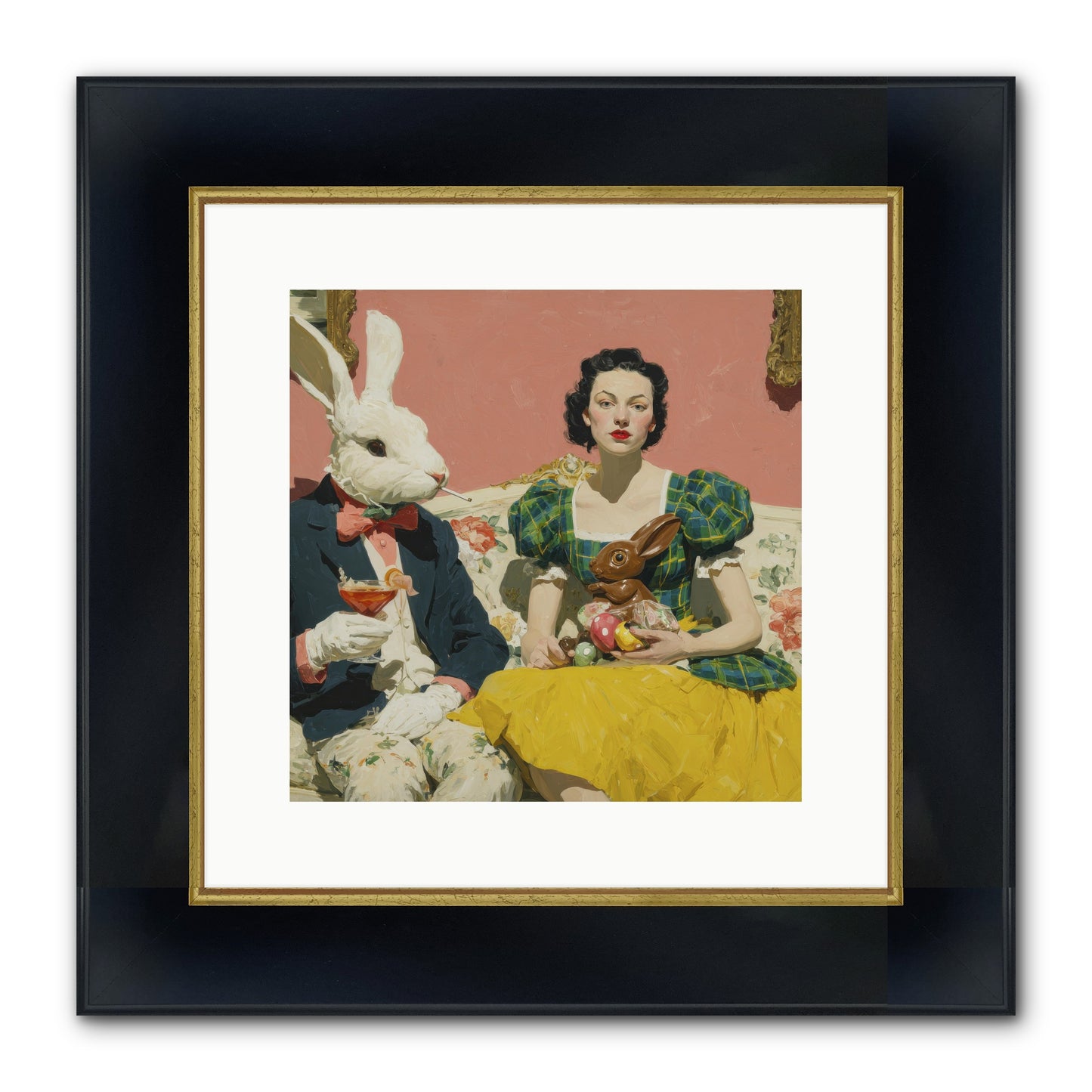 The Club Of Slight Excess Framed Print - Wide Black w/Gold 12x12