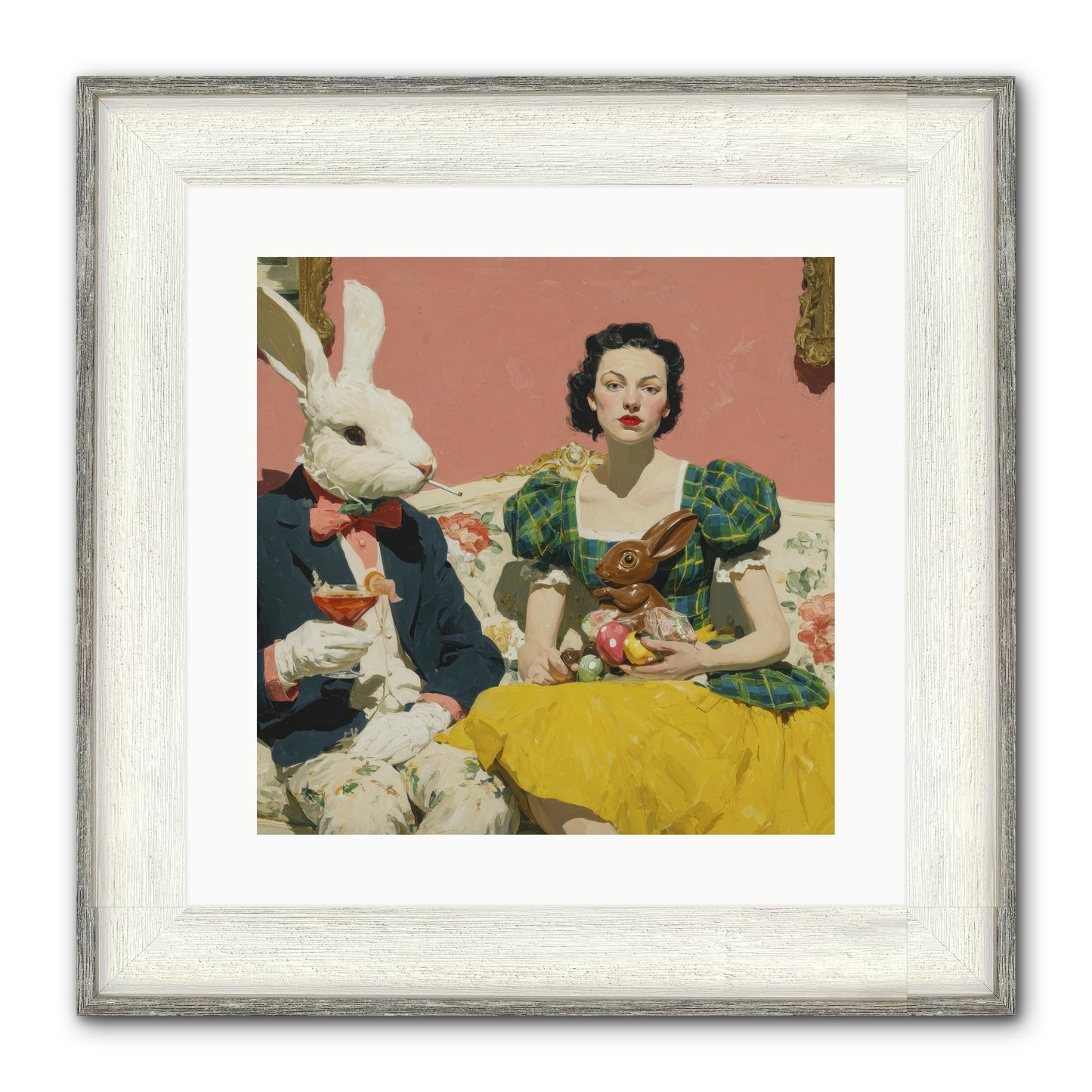The Club Of Slight Excess Framed Print - Driftwood White 16x16