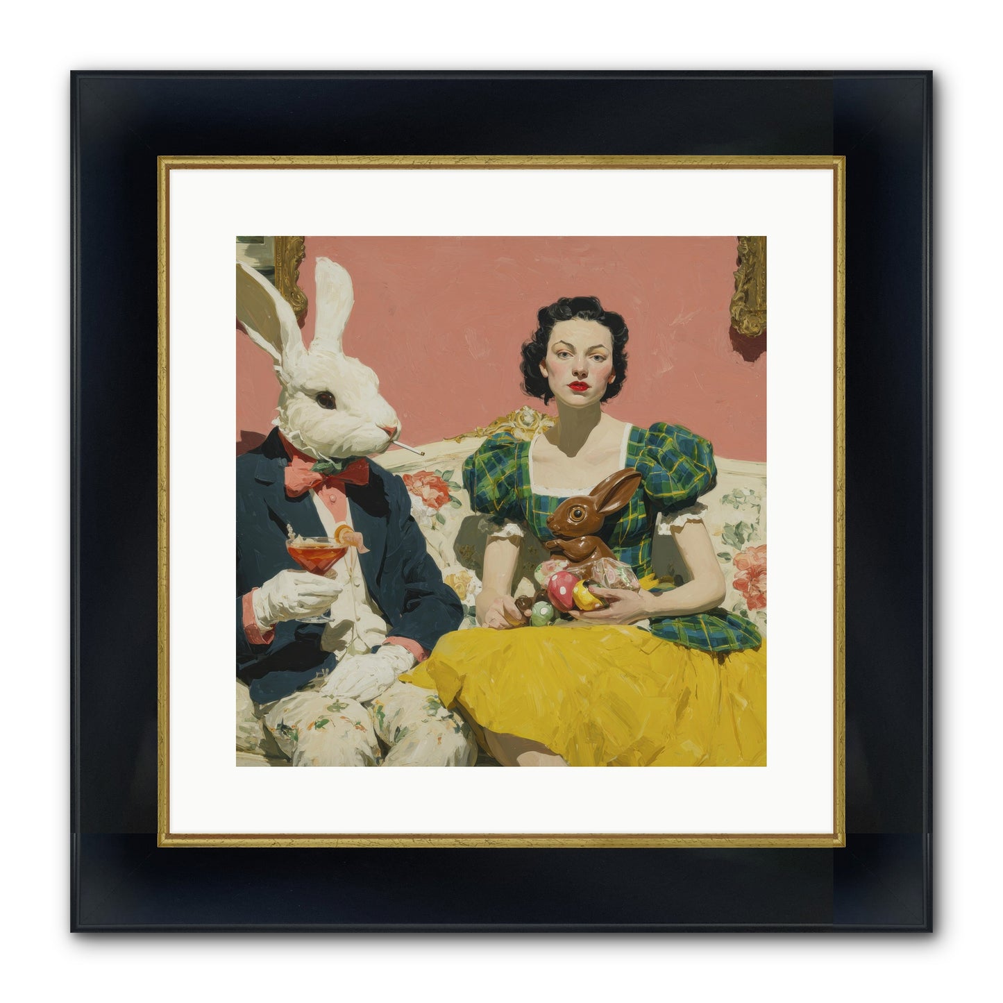 The Club Of Slight Excess Framed Print - Wide Black w/Gold 16x16