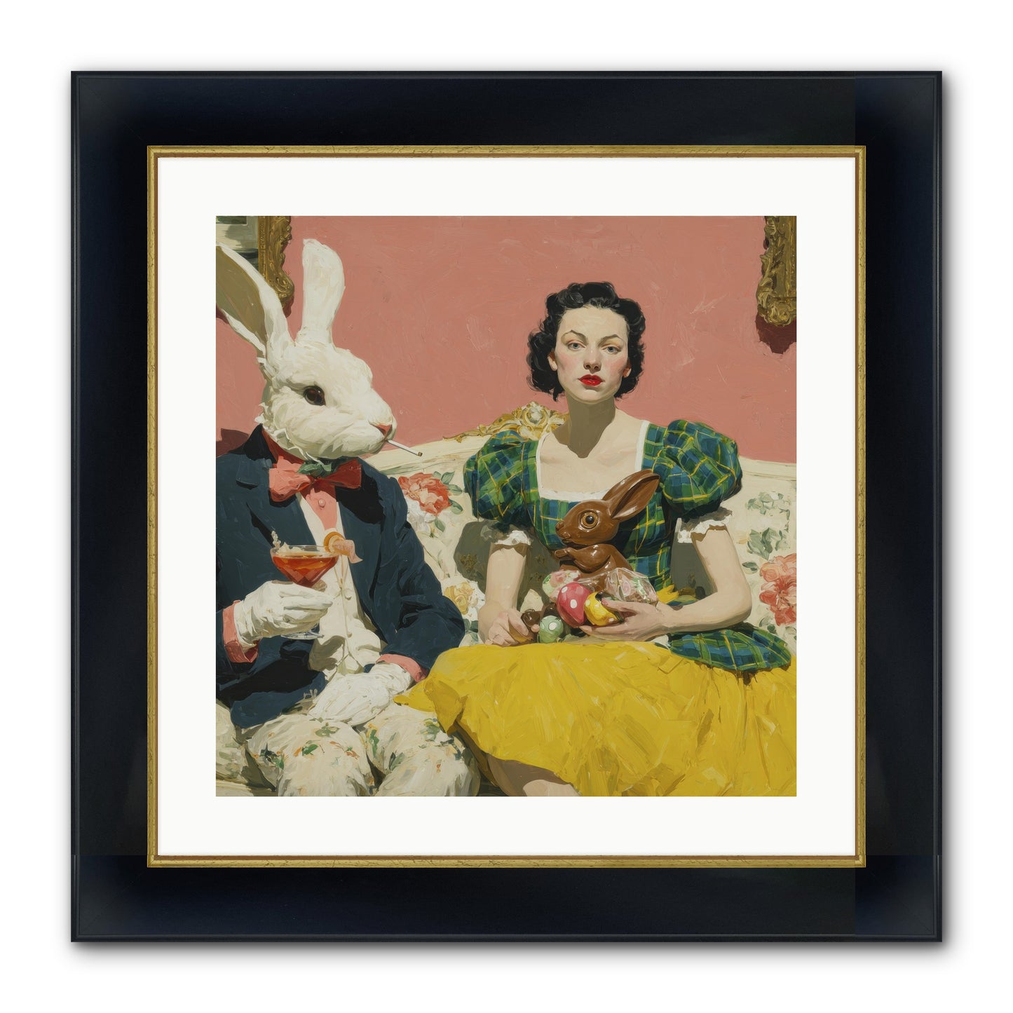 The Club Of Slight Excess Framed Print - Wide Black w/Gold 20x20