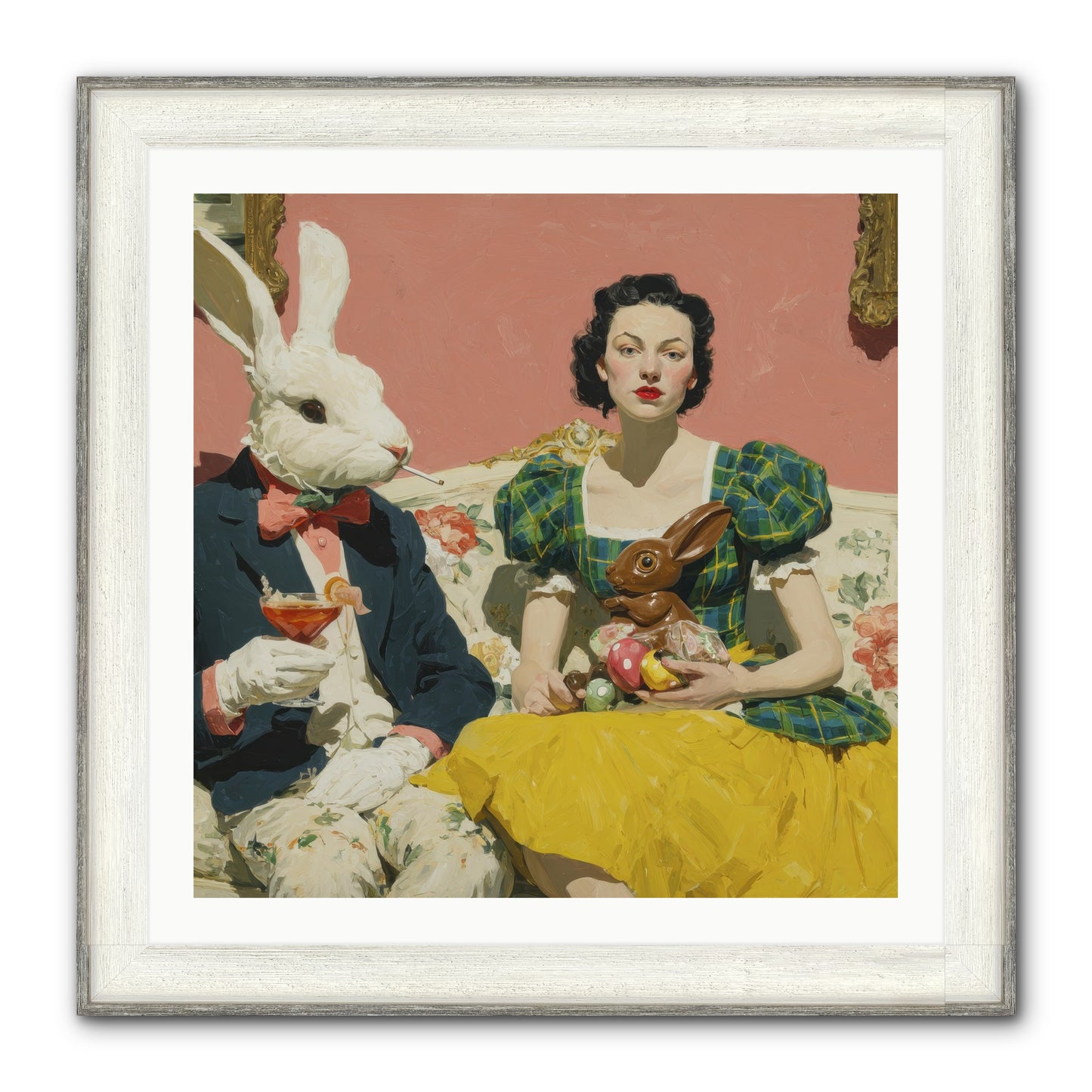 The Club Of Slight Excess Framed Print - Driftwood White 30x30