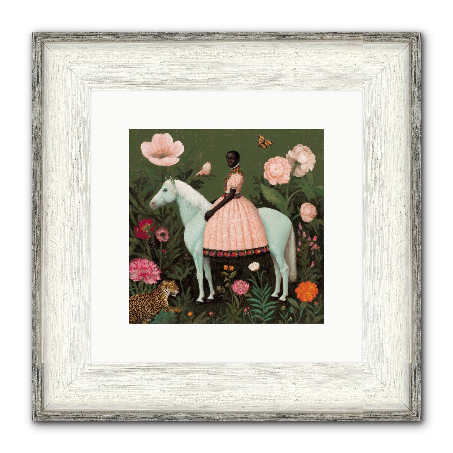 The Cobalt Canter Club Framed Print - Driftwood White 10x10