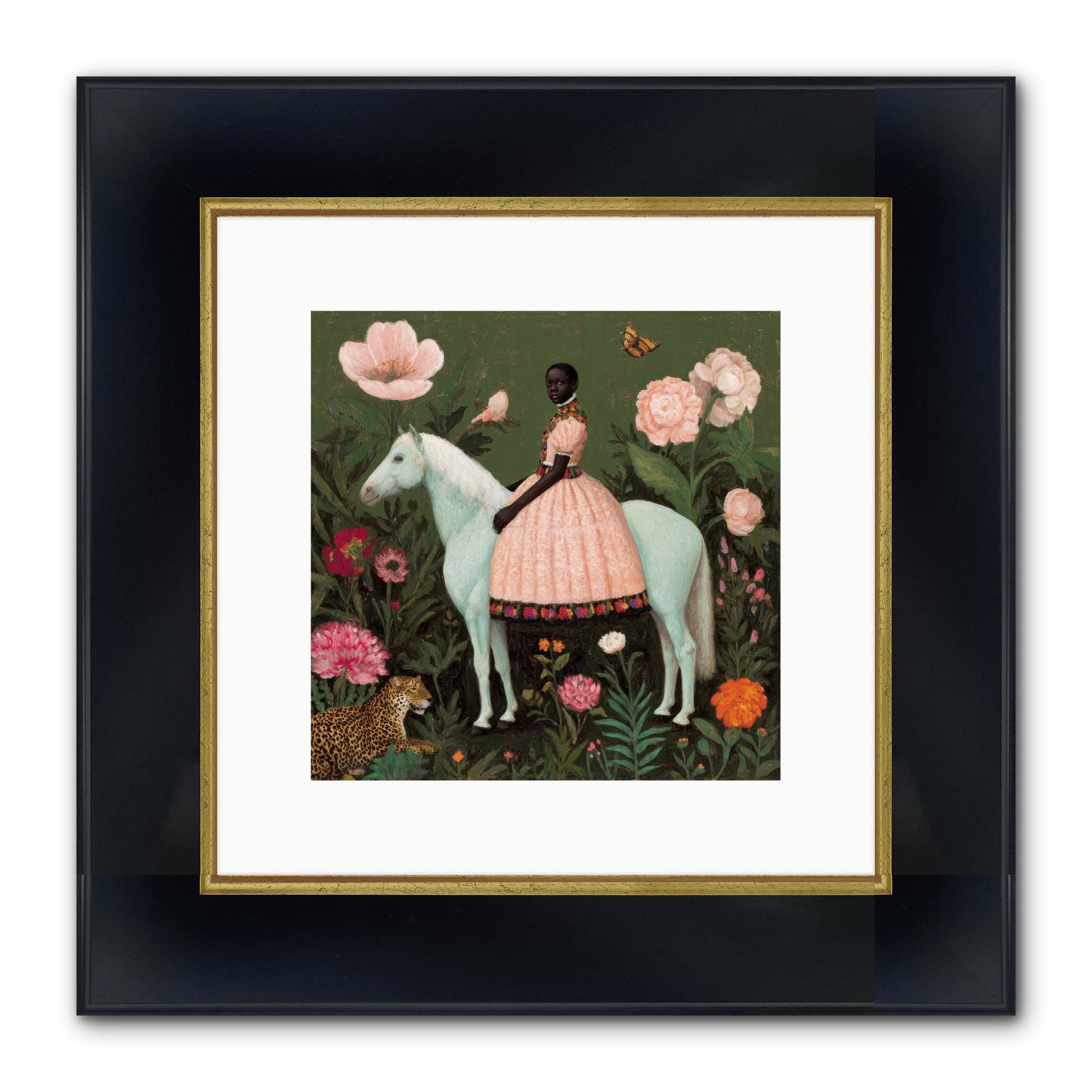 The Cobalt Canter Club Framed Print - Wide Black w/Gold 10x10