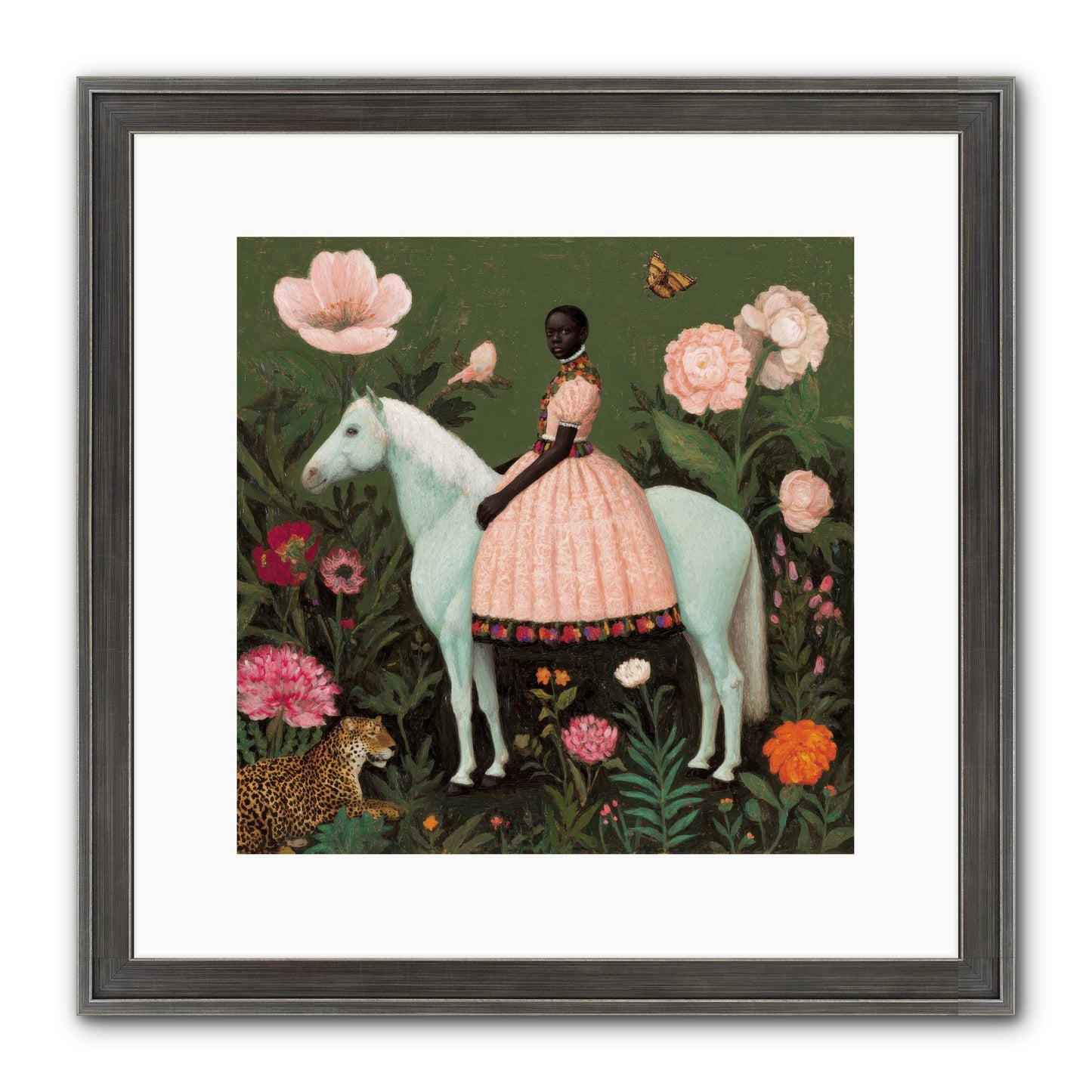 The Cobalt Canter Club Framed Print - Slimwoods Black/Silver 12x12