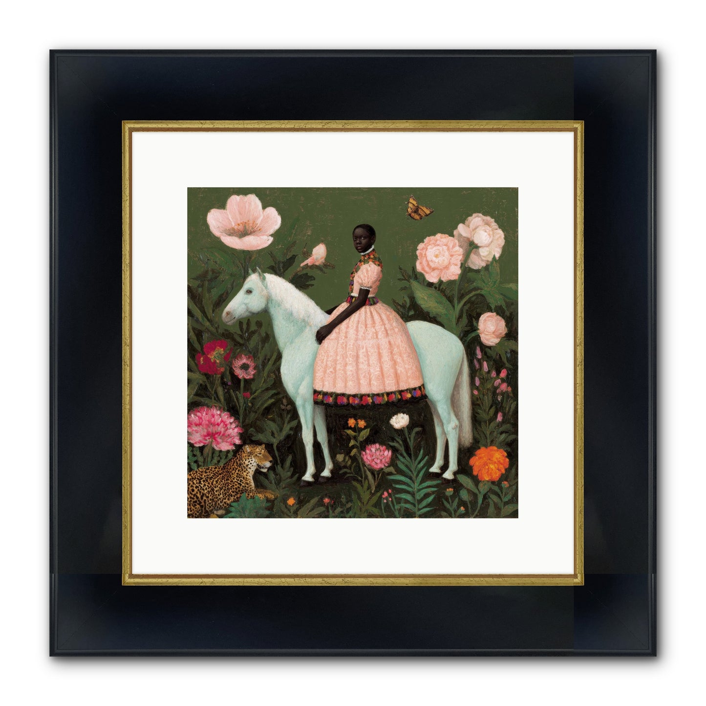 The Cobalt Canter Club Framed Print - Wide Black w/Gold 12x12