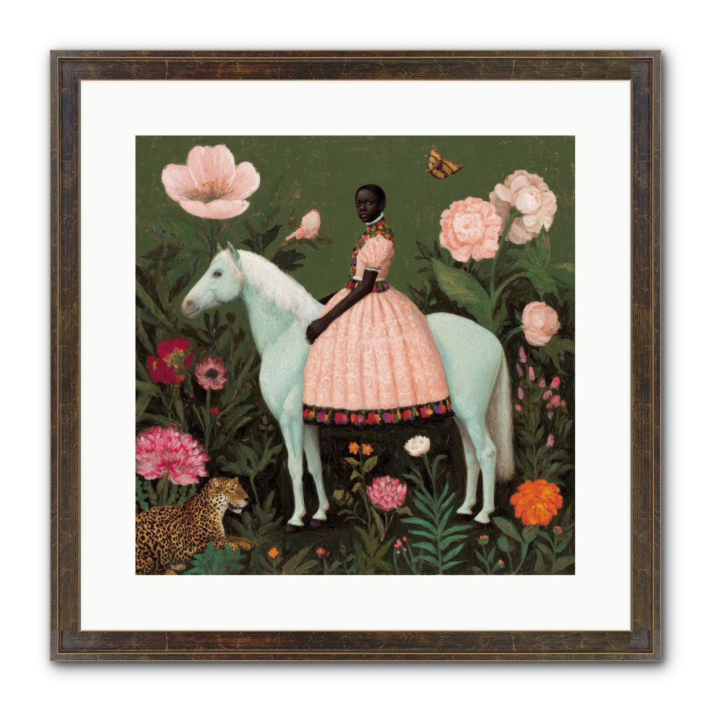 The Cobalt Canter Club Framed Print - Slimwoods Black/Gold 16x16