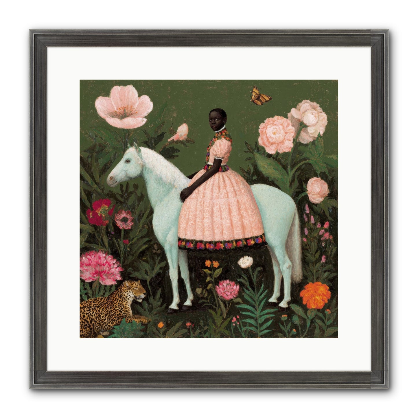 The Cobalt Canter Club Framed Print - Slimwoods Black/Silver 16x16