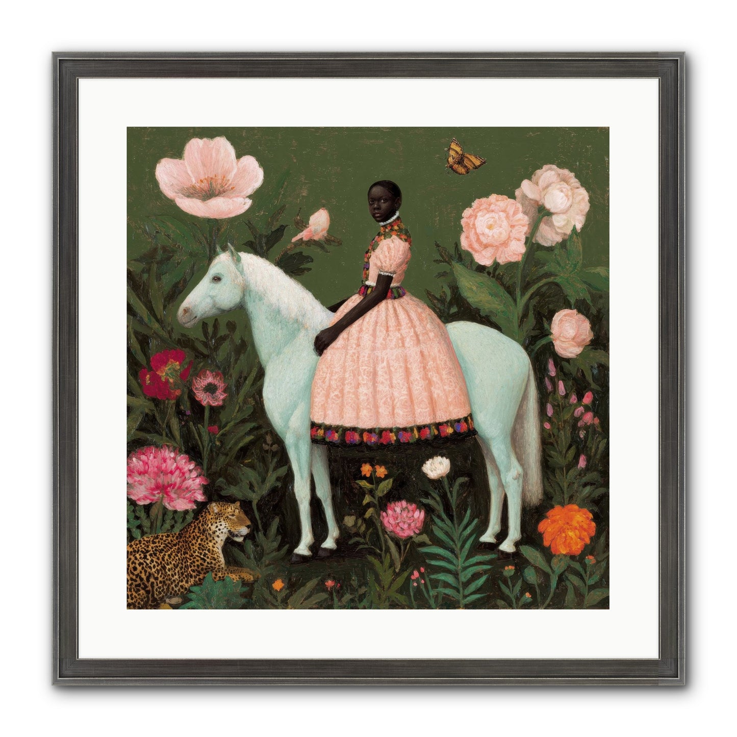 The Cobalt Canter Club Framed Print - Slimwoods Black/Silver 20x20
