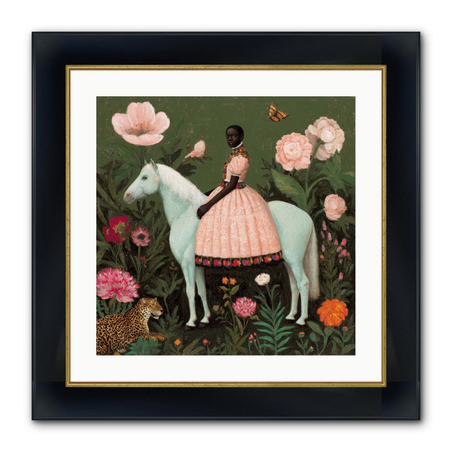 The Cobalt Canter Club Framed Print - Wide Black w/Gold 20x20