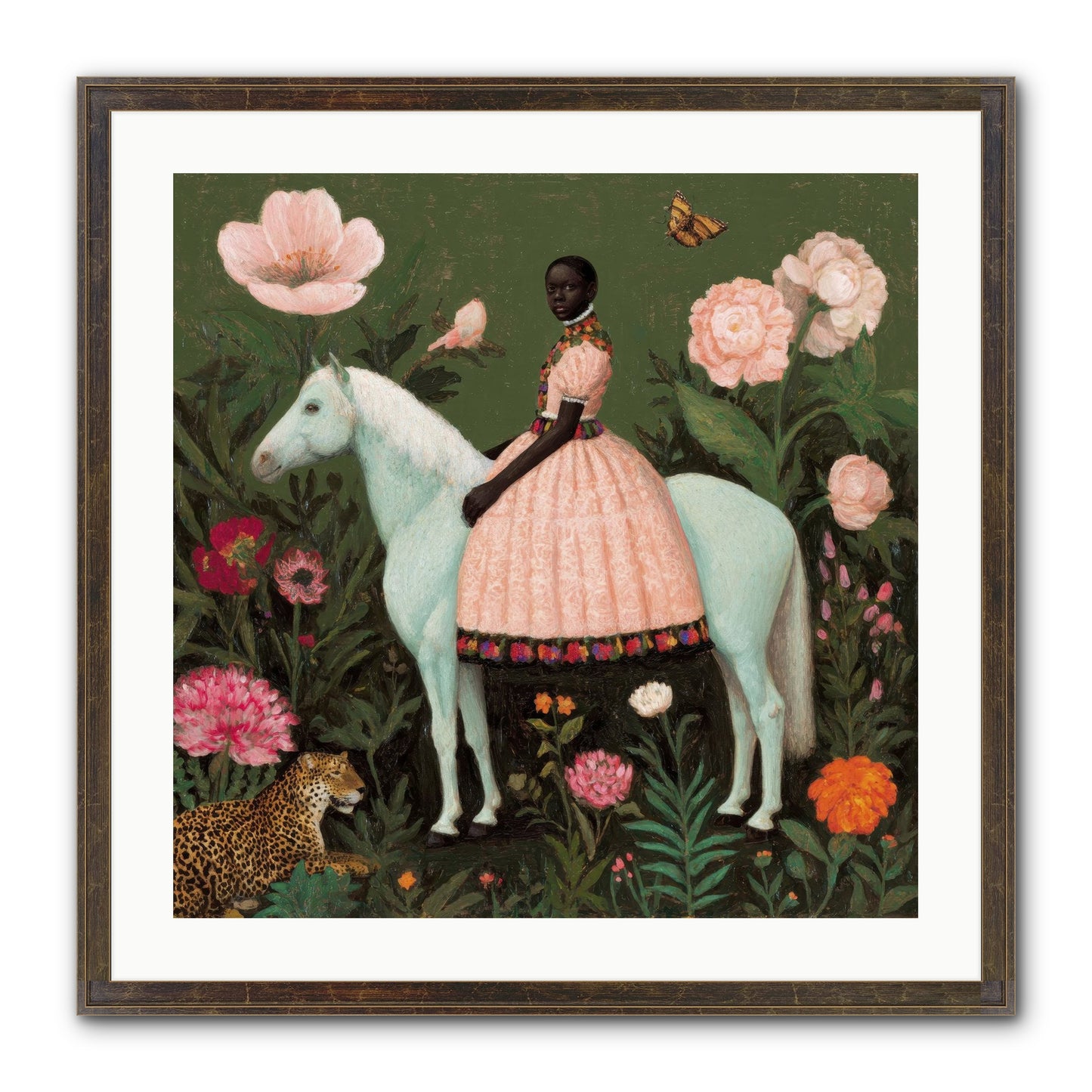 The Cobalt Canter Club Framed Print - Slimwoods Black/Gold 24x24